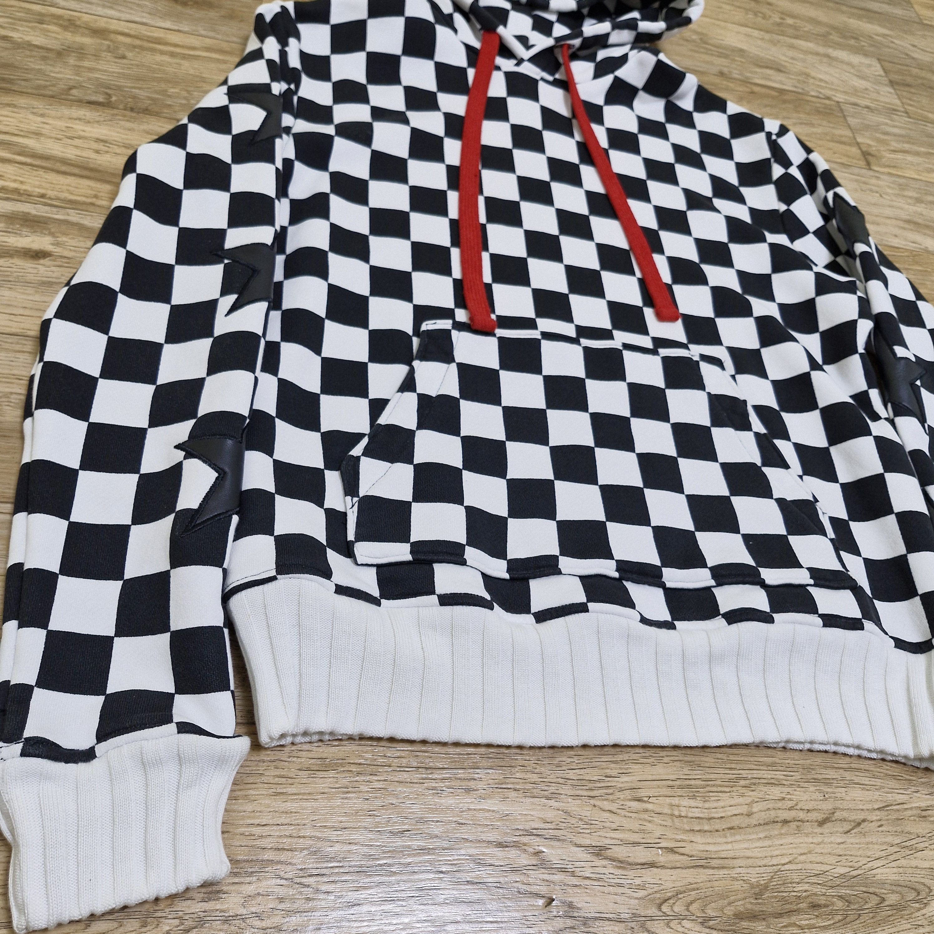 Amiri AMIRI Checkerboard Hoodie w/ Star Patches Size US XS / EU 42 / 0 - 6 Thumbnail