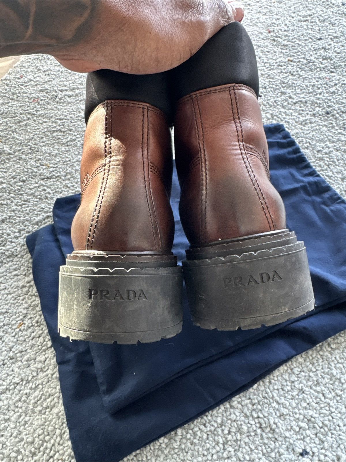 Prada Prada Re-Nylon Leather Work Boots Size US 8.5 / EU 41-42 - 6 Thumbnail