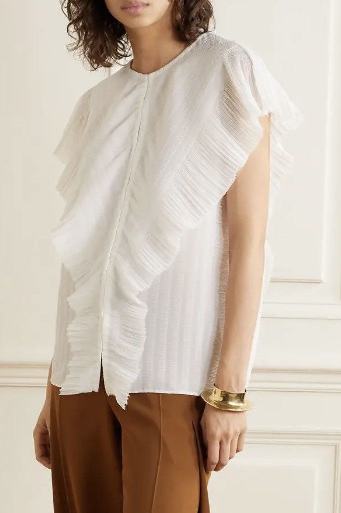 The Row The row Wiola Layered Plissé-Chiffon Blouse size XS/S Size S / US 4 / IT 40 - 6 Thumbnail