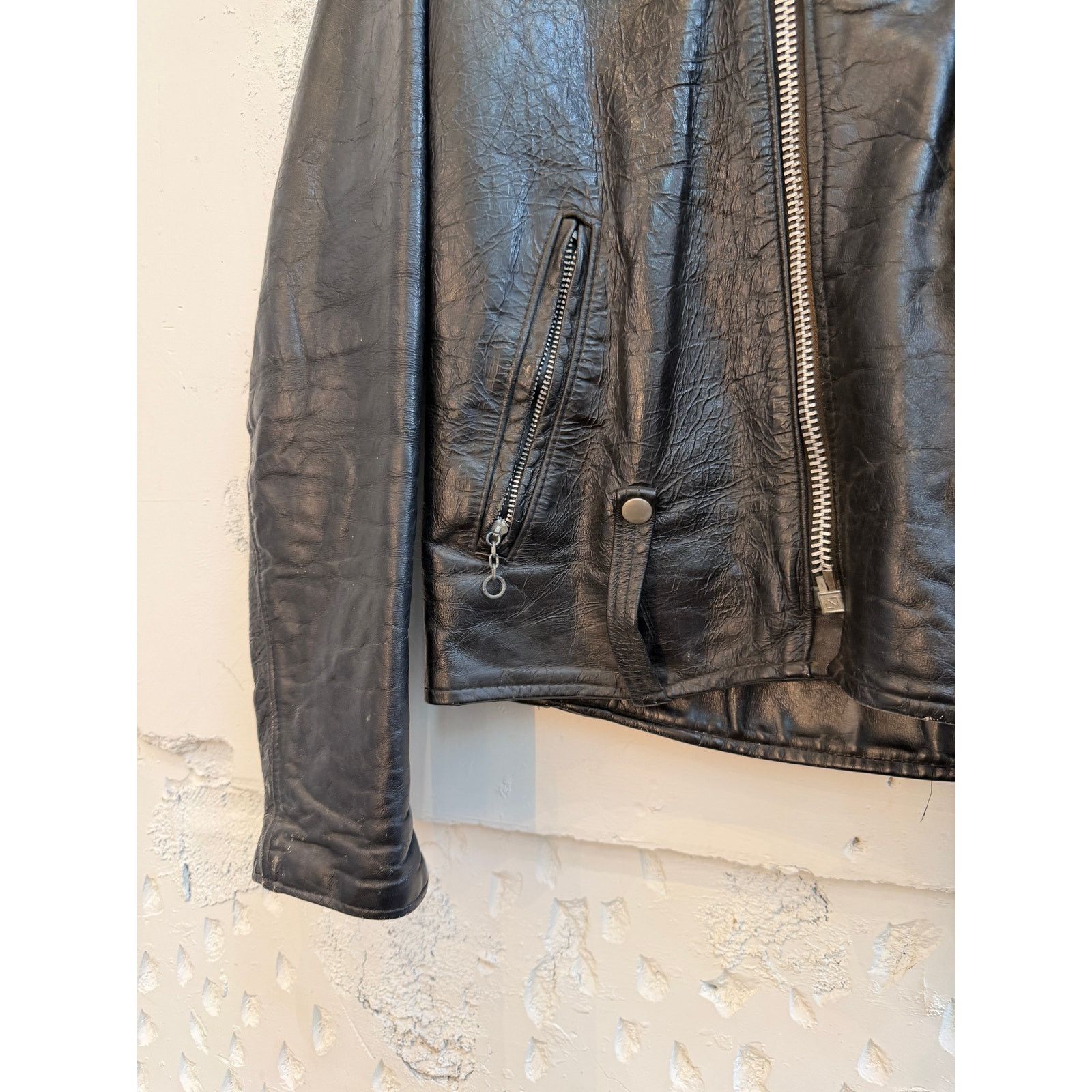 Vintage Vintage 60's Leather Motorcycle Biker Jacket Size US L / EU 52-54 / 3 - 2 Thumbnail