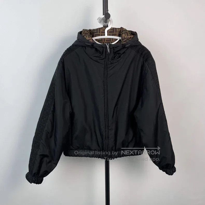 Fendi Fendi Reversible Cotton Jacket, Black-Brown Size L / US 10 / IT 46 - 1 Thumbnail
