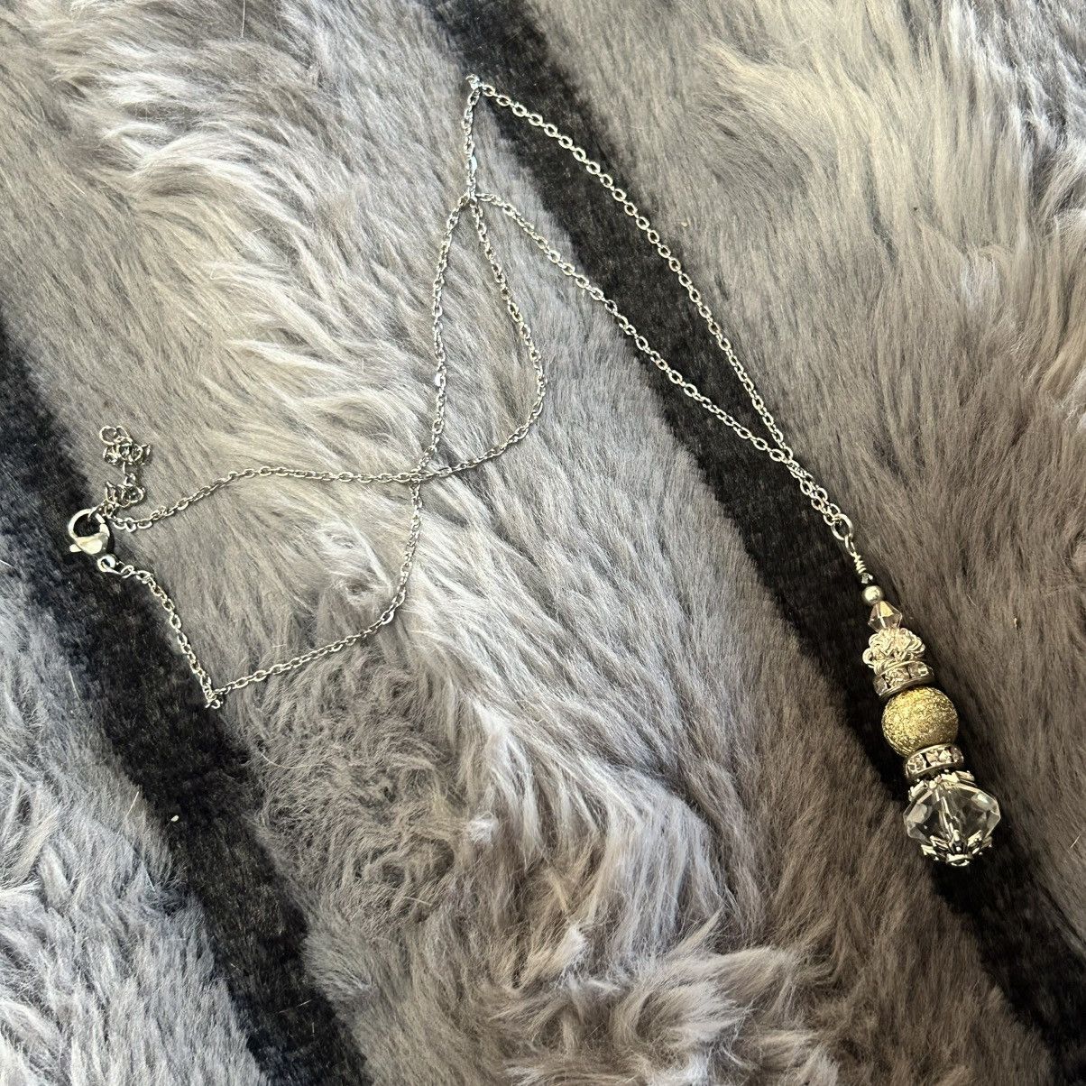 Handmade Handcrafted faceted crystal vintage lucite hematite necklace Size ONE SIZE - 6 Thumbnail