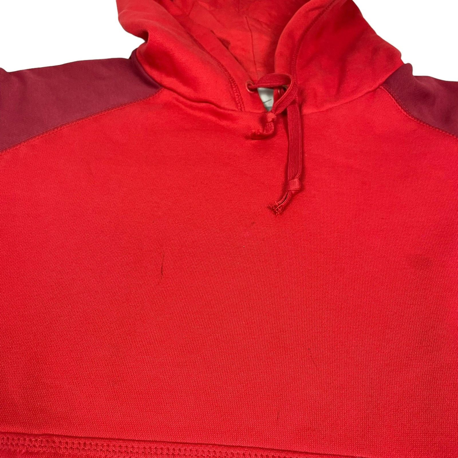 Nike × Vintage Nike Red Fleece Swoosh Raglan Sleeve Pullover Hoodie L Size L / US 10 / IT 46 - 4 Thumbnail