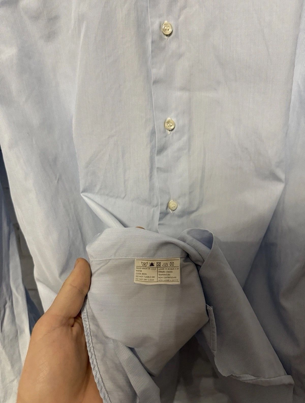 Salvatore Ferragamo Salvatore Ferragamo Auth Shirt Striped Patern Italy Made Size US L / EU 52-54 / 3 - 6 Thumbnail
