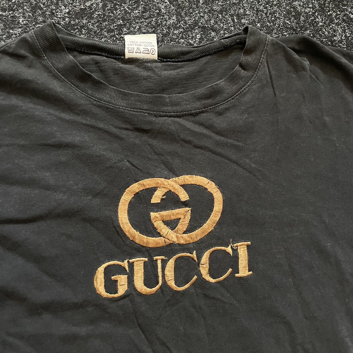 If Six Was Nine × Vintage GUCCI 90s tee shirt black GRAILSALEAW24 big logo OLD MONEY Size US M / EU 48-50 / 2 - 2 Thumbnail