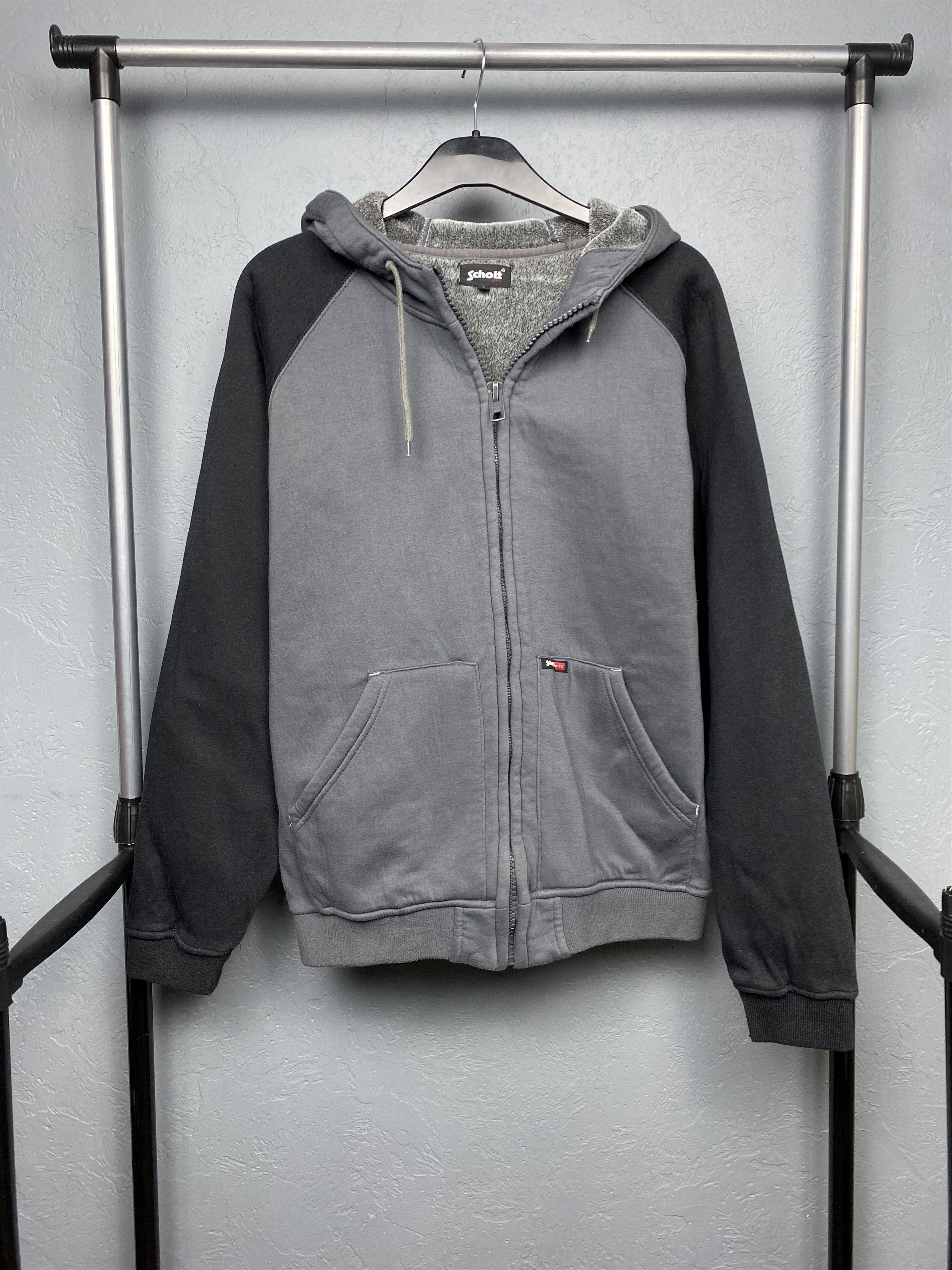 Schott × Vintage Schott Vintage Mens Sherpa Fleece Hooded Jacket Size US L / EU 52-54 / 3 - 4 Thumbnail