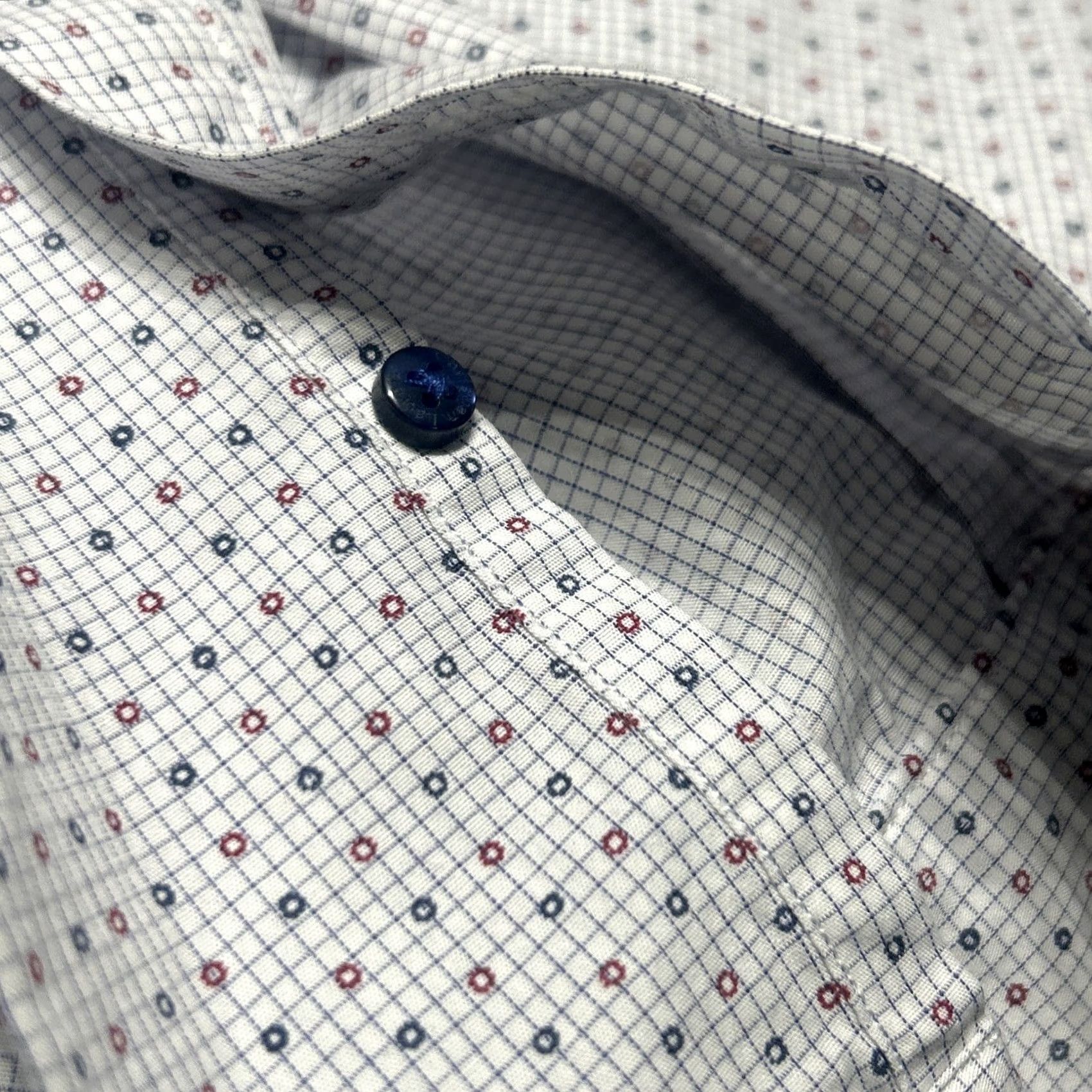 Christian Lacroix Christian Lacroix Dress Shirt Geometric Button Up Long Sleeve Paisley Blue 100% Cotton Regular L Men’s Size 16.5 Neck 14.5 48DW25 Size 42R - 6 Thumbnail
