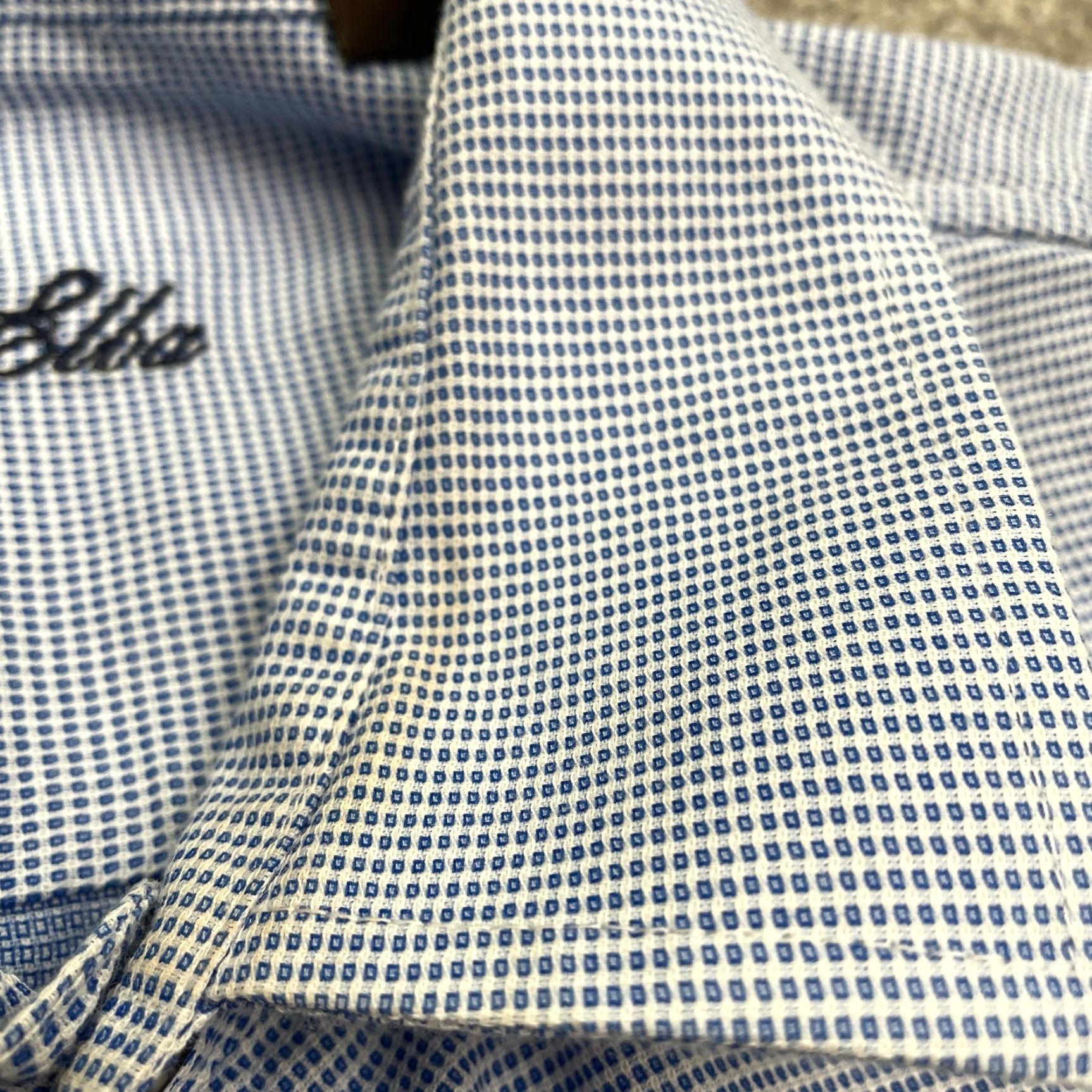 Tasso Elba Tasso Elba Dress Shirt XL 17-17.5 Blue 100% Cotton Classic Business Casual Mens Size 46R - 6 Thumbnail