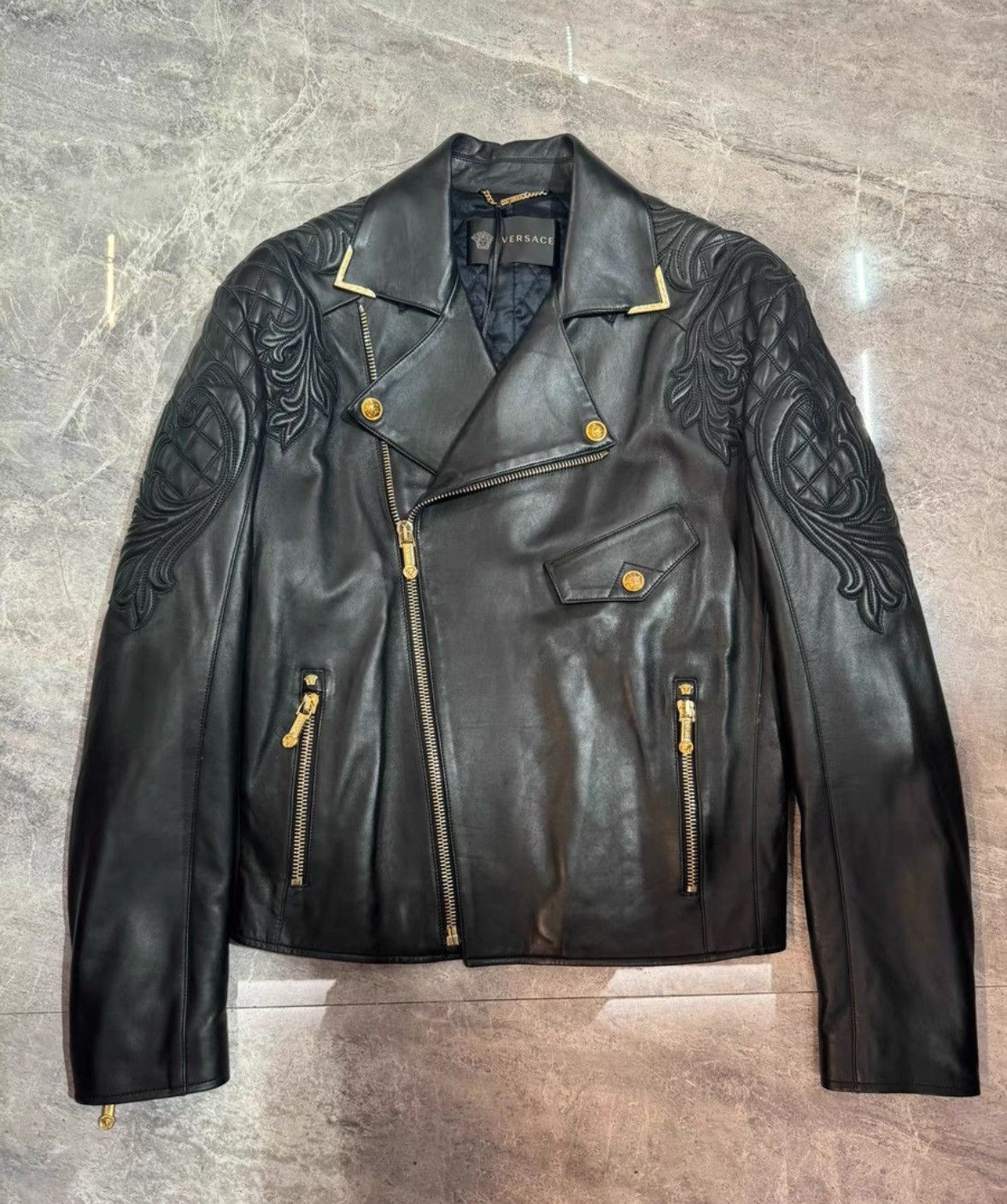 Versace Versace Sheepskin embroidered leather jacket Size US S / EU 44-46 / 1 - 1 Thumbnail