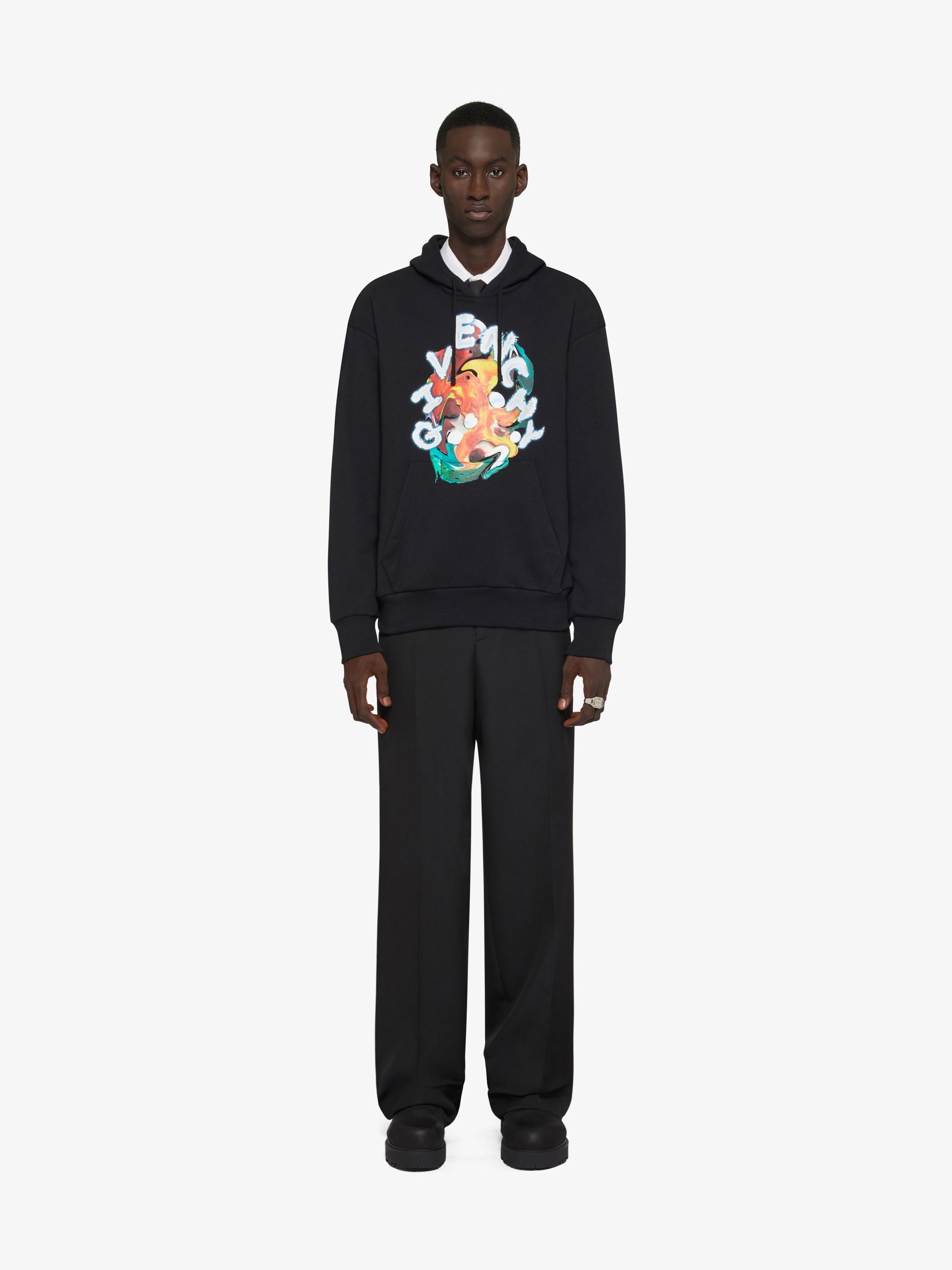 Givenchy o1w1db10325 Boxy Fit Hoodie With Pocket Base in Black Size US XXL / EU 58 / 5 - 4 Thumbnail