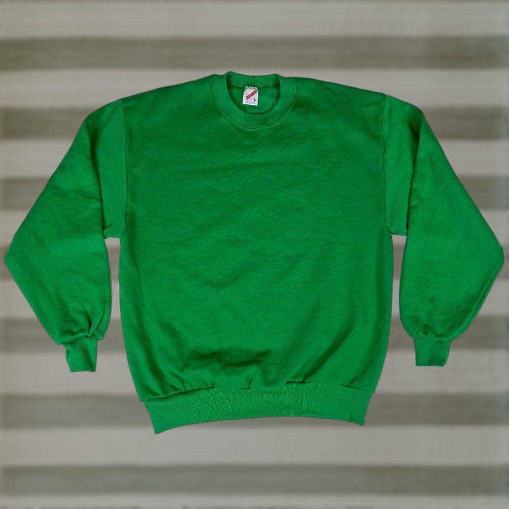 Jerzees NOS Vintage Jerzees Crewneck Sweatshirt Unisex Adults L Green 90s Made in USA Cotton-Blend Fleece Pullover Crew Neck Sweatshirt Size US L / EU 52-54 / 3 - 1 Thumbnail