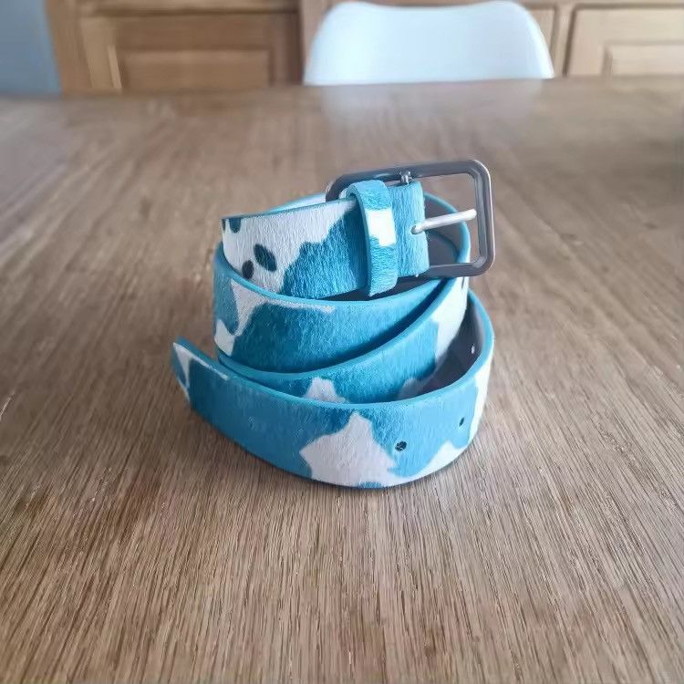 Japanese Brand 2000s style leopard cow cheetah print belt Size 32 - 1 Thumbnail