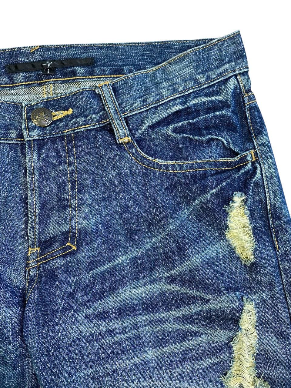 Japanese Brand 2000’s Y2K NO ID Thrashed Slim Straight Denim Size US 32 / EU 48 - 6 Thumbnail