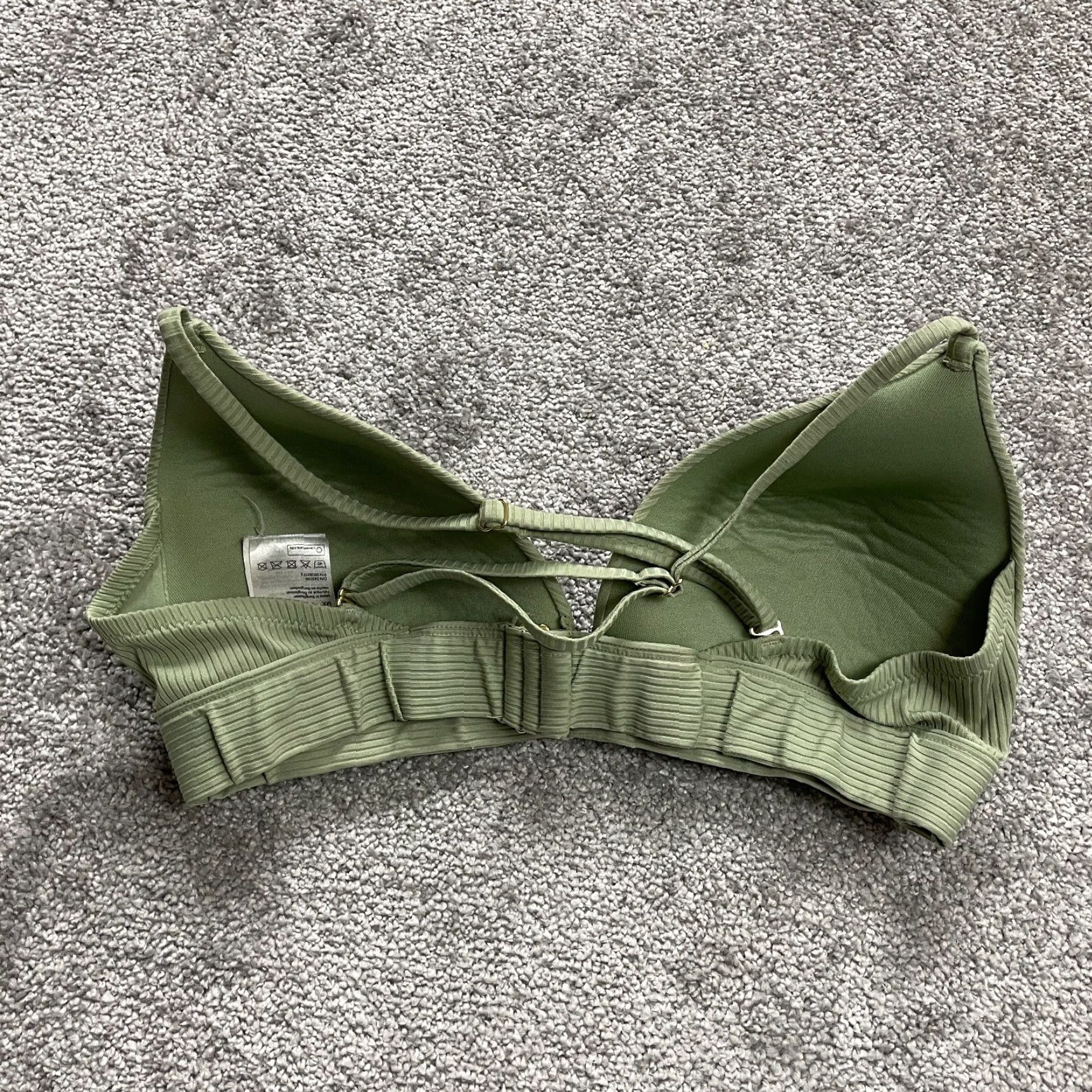 H&M H&M Bikini Top Womens US14 Green Push Up Padded Adjustable Strap Beach Swimwear Size XL / US 12-14 / IT 48-50 - 2 Thumbnail