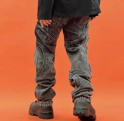Japanese Brand Misaki x Miki Washed Distressed Jeans Trousers Opium style Size US 33 - 3 Thumbnail