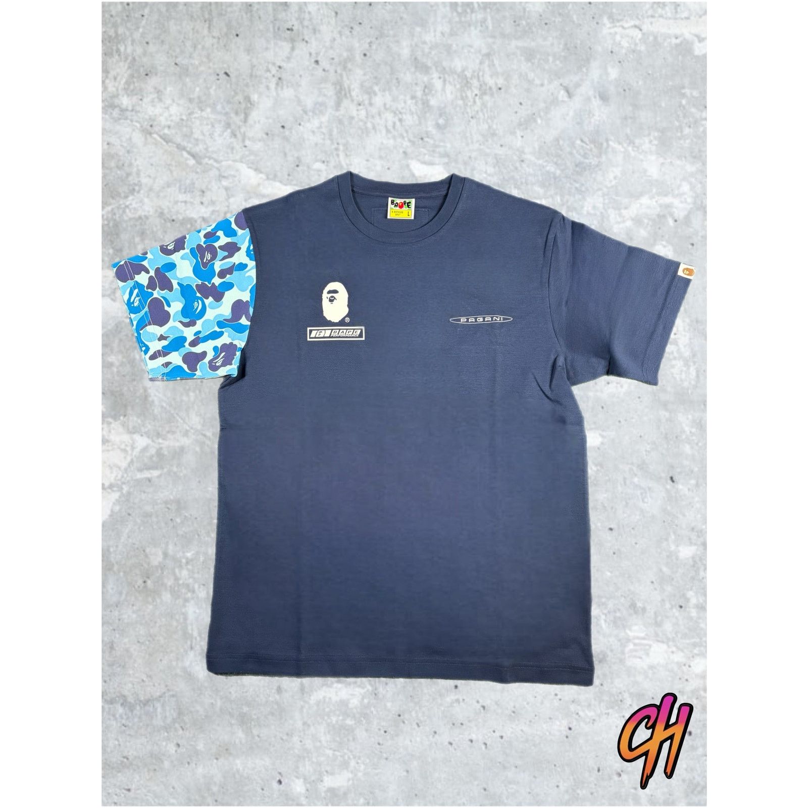 Bape BAPE X Pagani Navy Blue ABC Camo T-Shirt Size Small Size US S / EU 44-46 / 1 - 1 Thumbnail