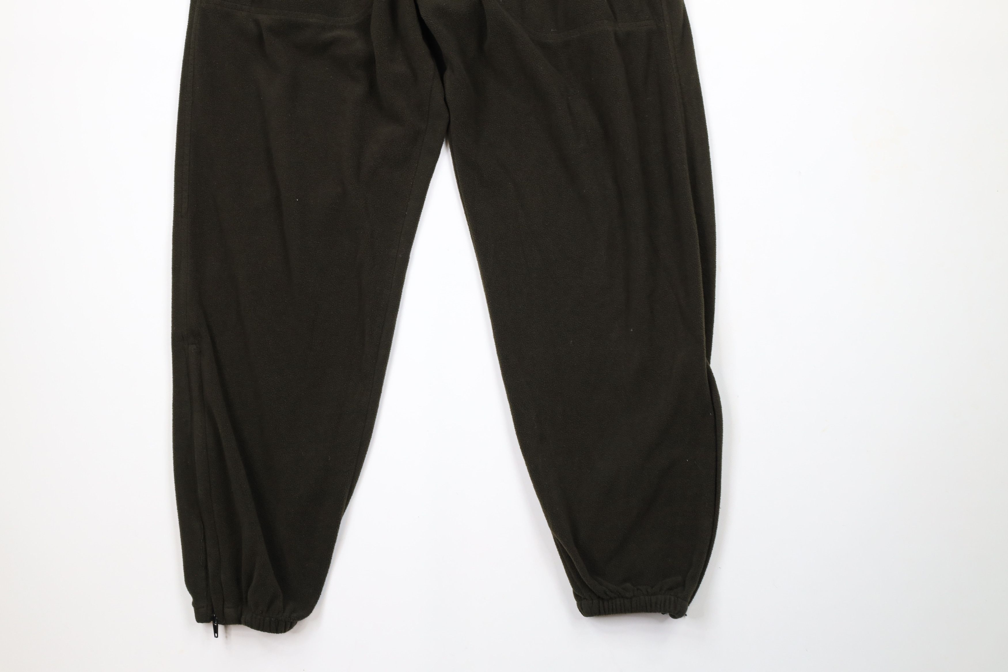 Vintage Vintage 90s Streetwear Blank Fleece Sweatpants Joggers Olive Size US 34 / EU 50 - 4 Thumbnail