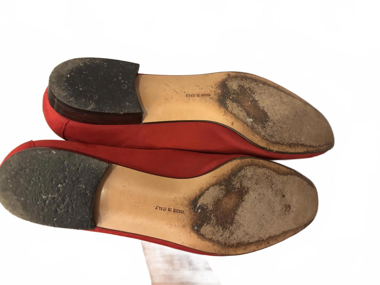 Salvatore Ferragamo Salvatore Ferragamo Nubuck Red Suede Loafers Gold Buckle Size US 7.5 / IT 37.5 - 6 Thumbnail