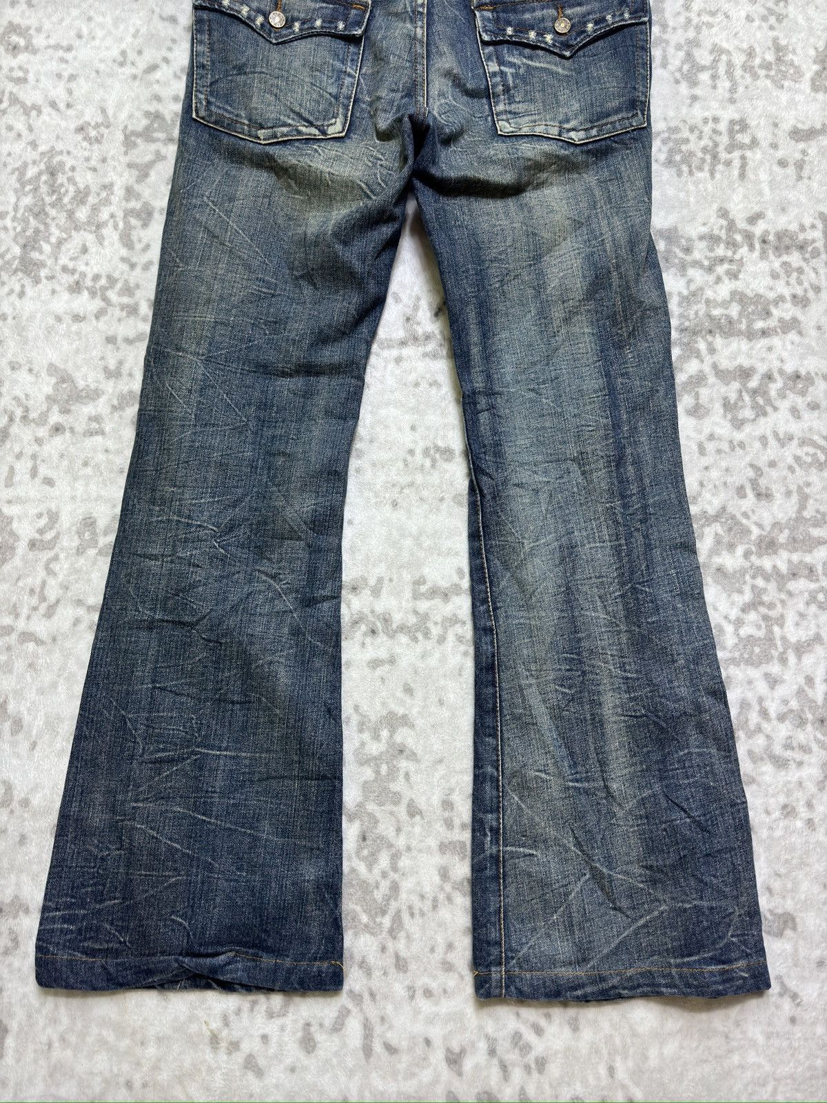Hysteric Glamour K.U.I Japanese Distressed Flare Jeans Clawmark Archive Denim Size US 34 / EU 50 - 12 Thumbnail