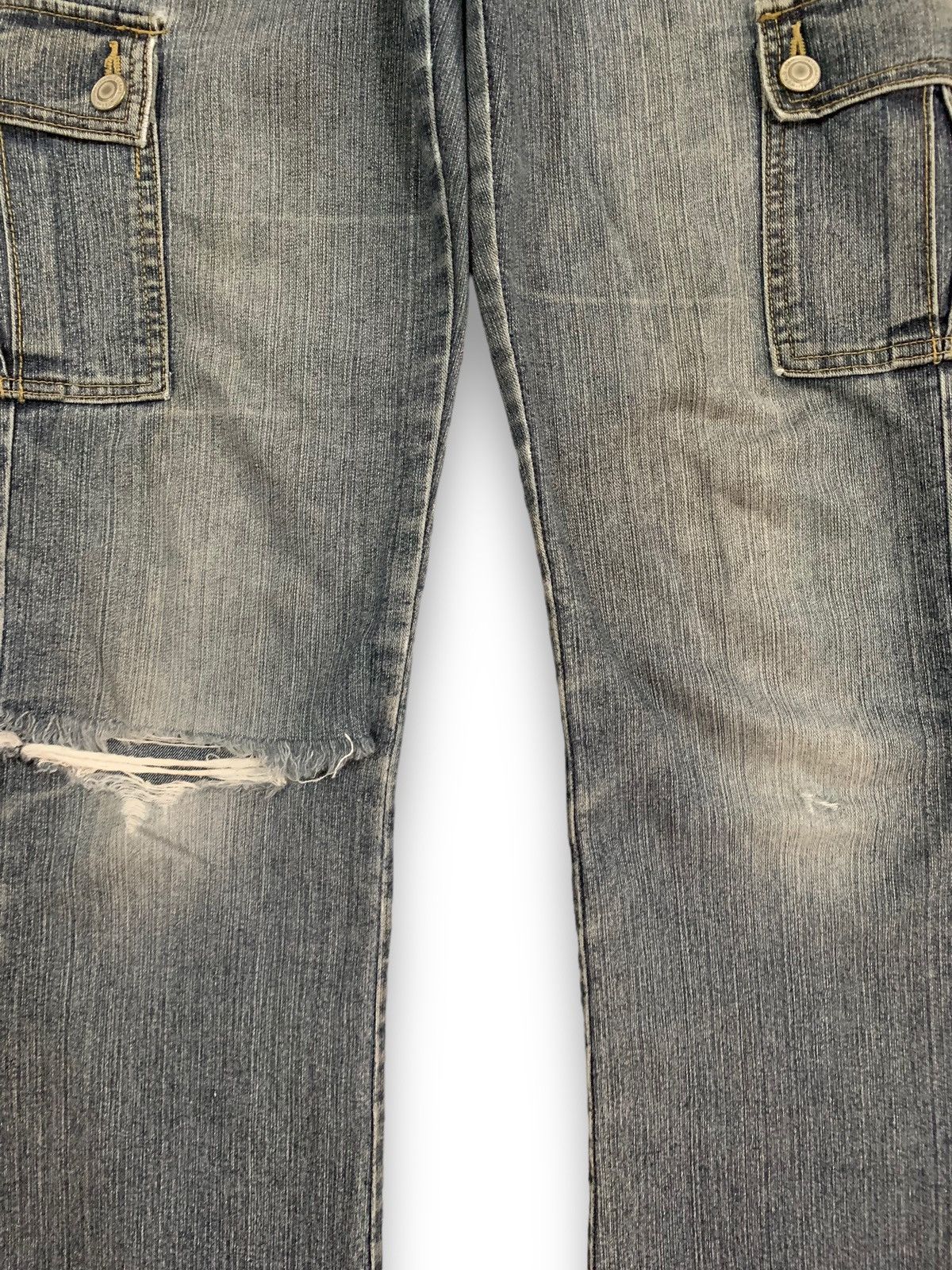 Japanese Brand Vintage Japanese Brand Oririn Flare Distressed Cargo Jeans Size US 29 - 7 Thumbnail