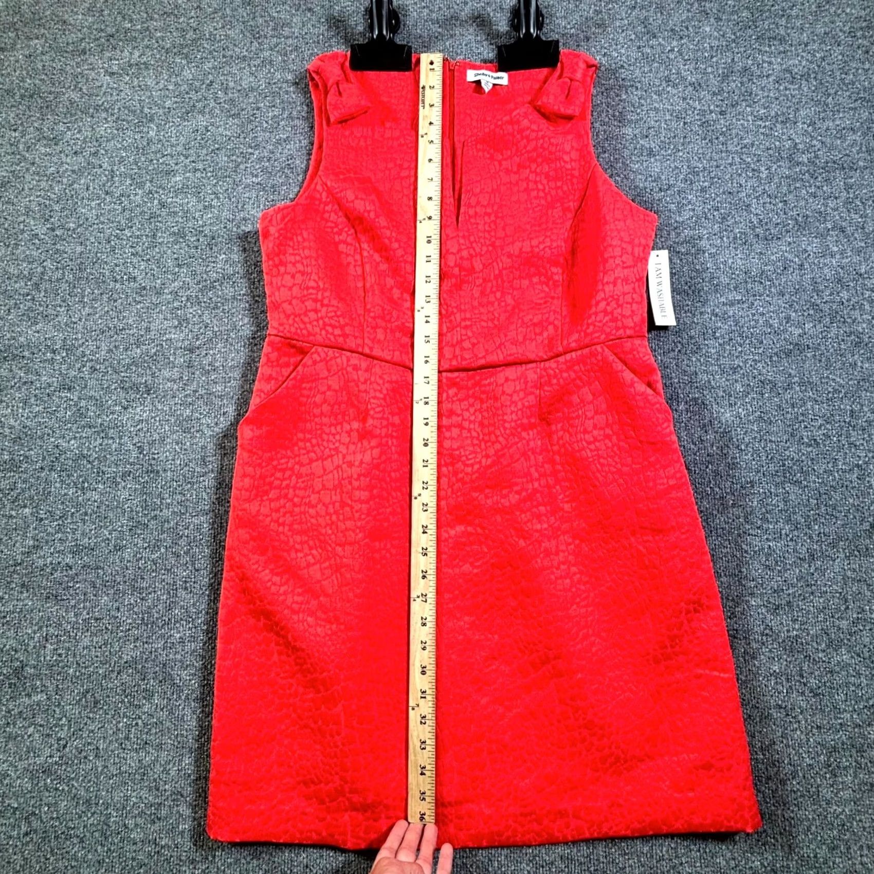 Skin Shelby & Palmer Dress Womens 16 Red Snake Skin Split Neck Back Zip NWT Size XXL / US 16-18 / IT 52-54 - 7 Thumbnail
