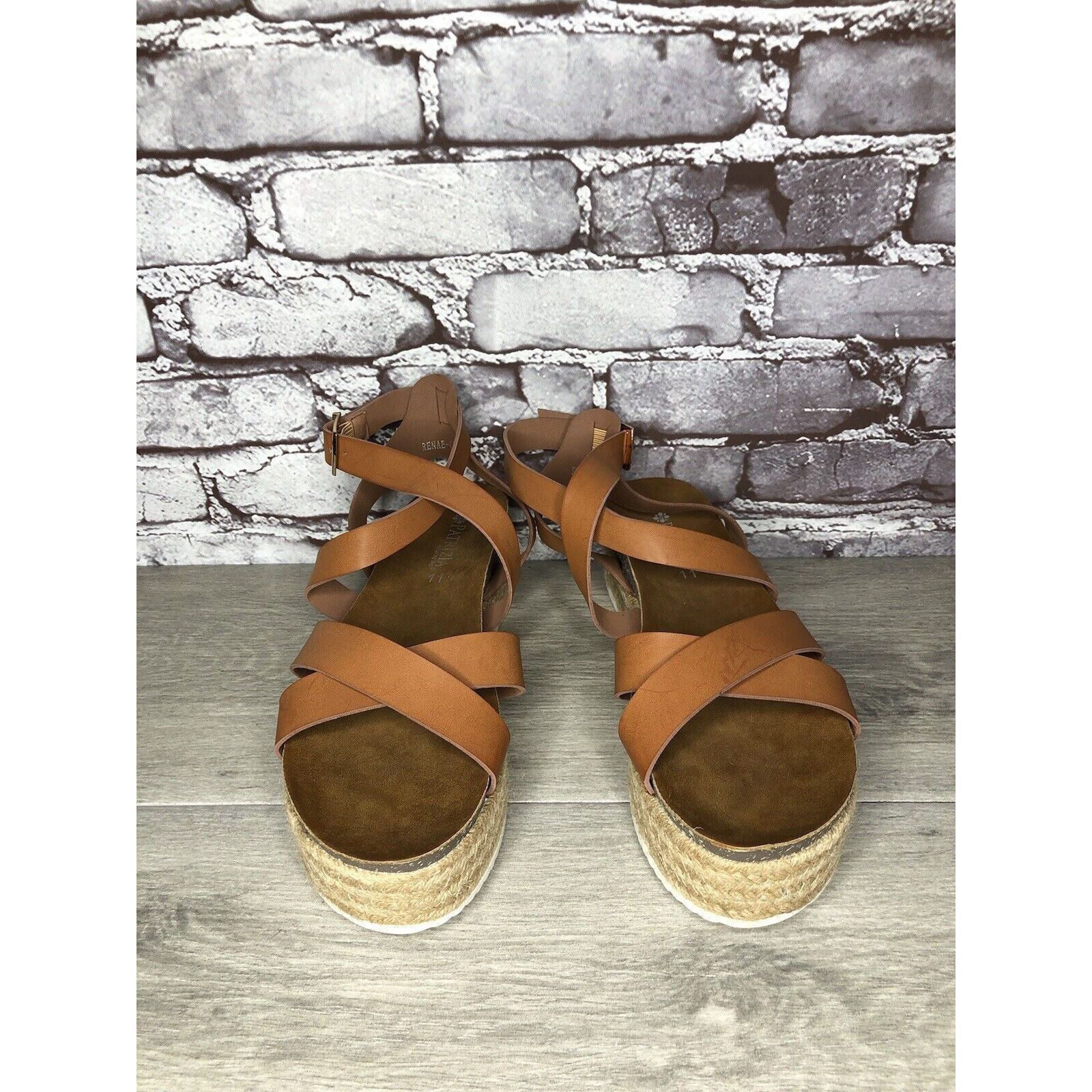 Other Patrizia Spring Step Renae Brown Leather Espadrilles Platfor Size US 11 / IT 41 - 18 Thumbnail
