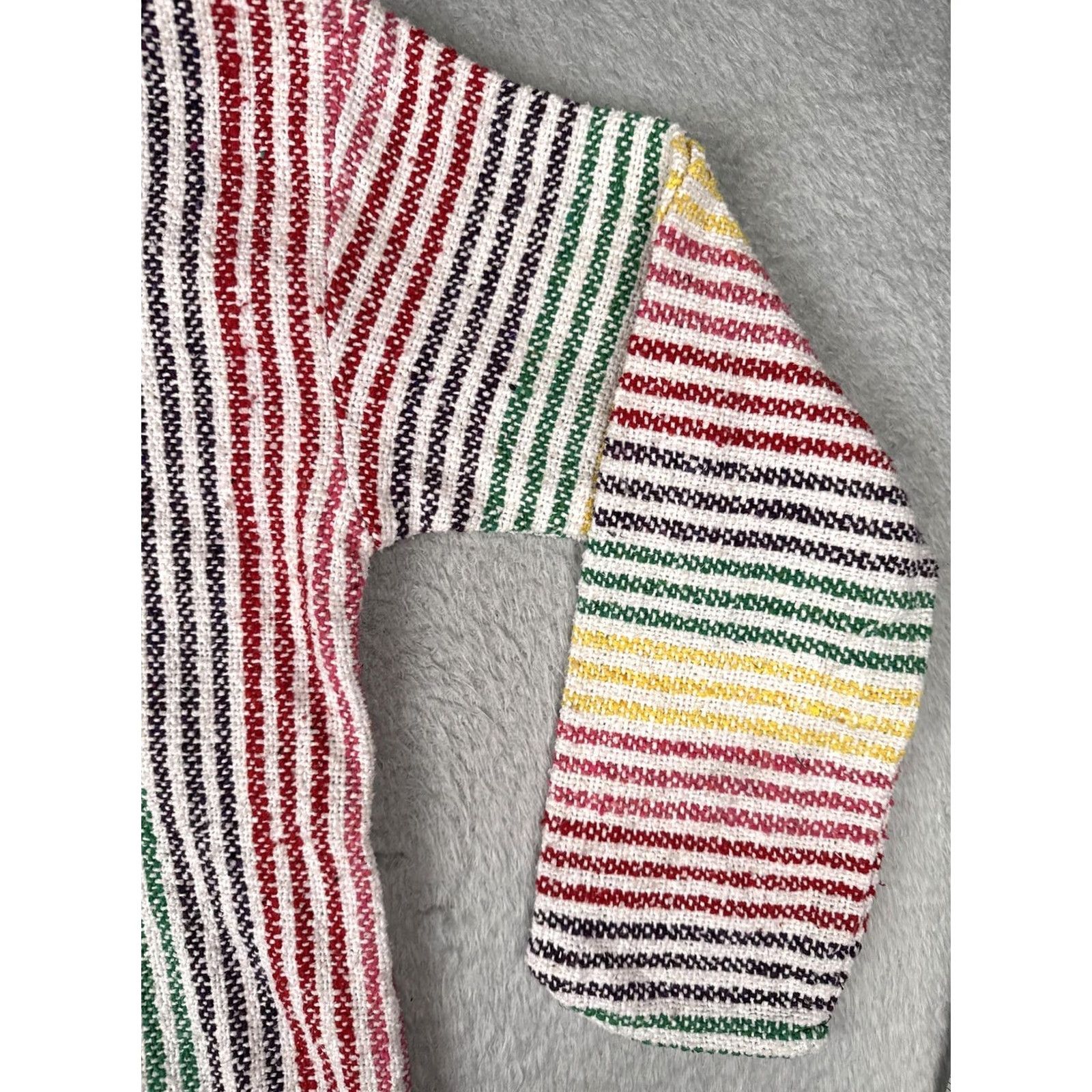 KangaROOS Baja Hoodie Mens Large Multicolor Striped Heavyweight Kangaroo Pocket Hooded V-Neck Hippie Bohemian Festive Shirt? Size US L / EU 52-54 / 3 - 2 Thumbnail