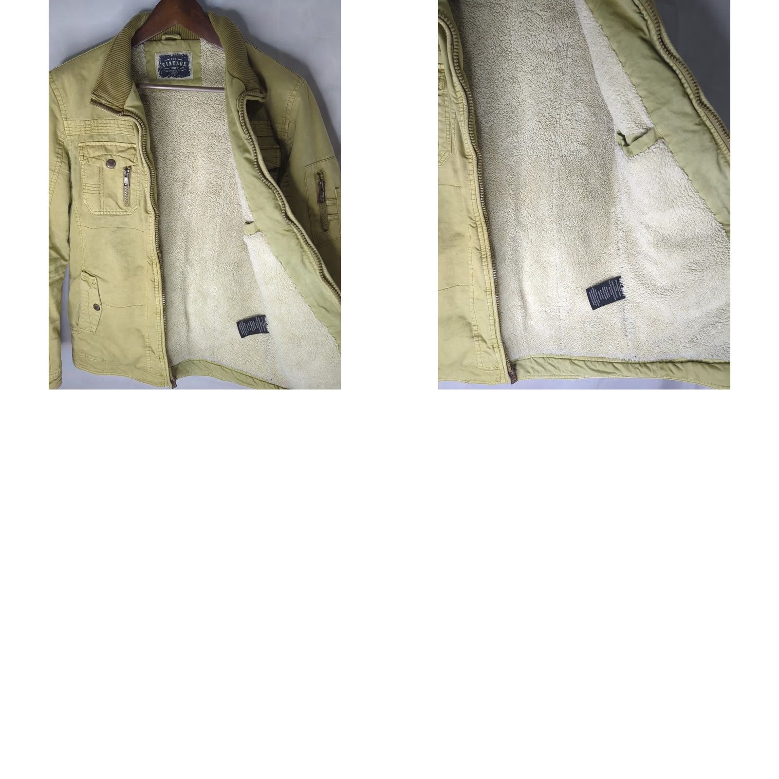 BKE VINTAGE BKE Jacket Riding Coat Sherpa Canvas Beige Medium Mens 1967 Distressed Size US M / EU 48-50 / 2 - 8 Thumbnail