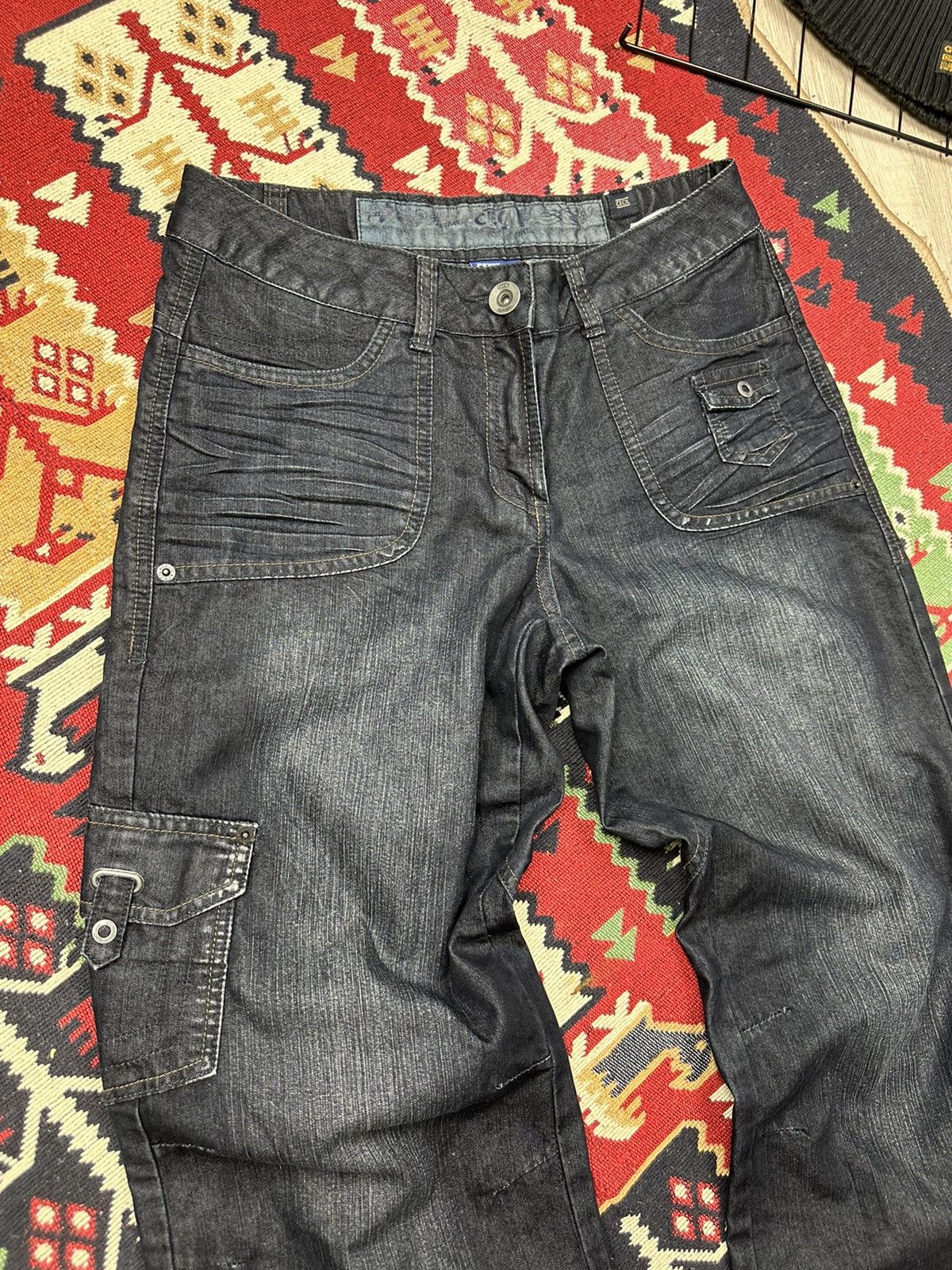 Japanese Brand × Vintage Vintage Multi pocket Y2K Cargo Jeans Size 29" - 3 Thumbnail