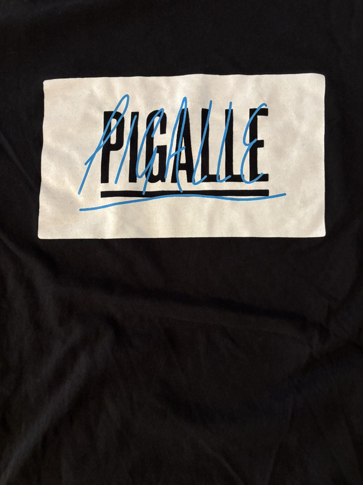Pigalle Pigalle Black and White Logo with Blue Cursive Script Size US L / EU 52-54 / 3 - 2 Thumbnail