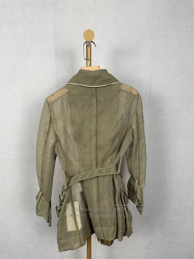 Fendi Fendi Green belted textured coat Size XS / US 0-2 / IT 36-38 - 2 Thumbnail