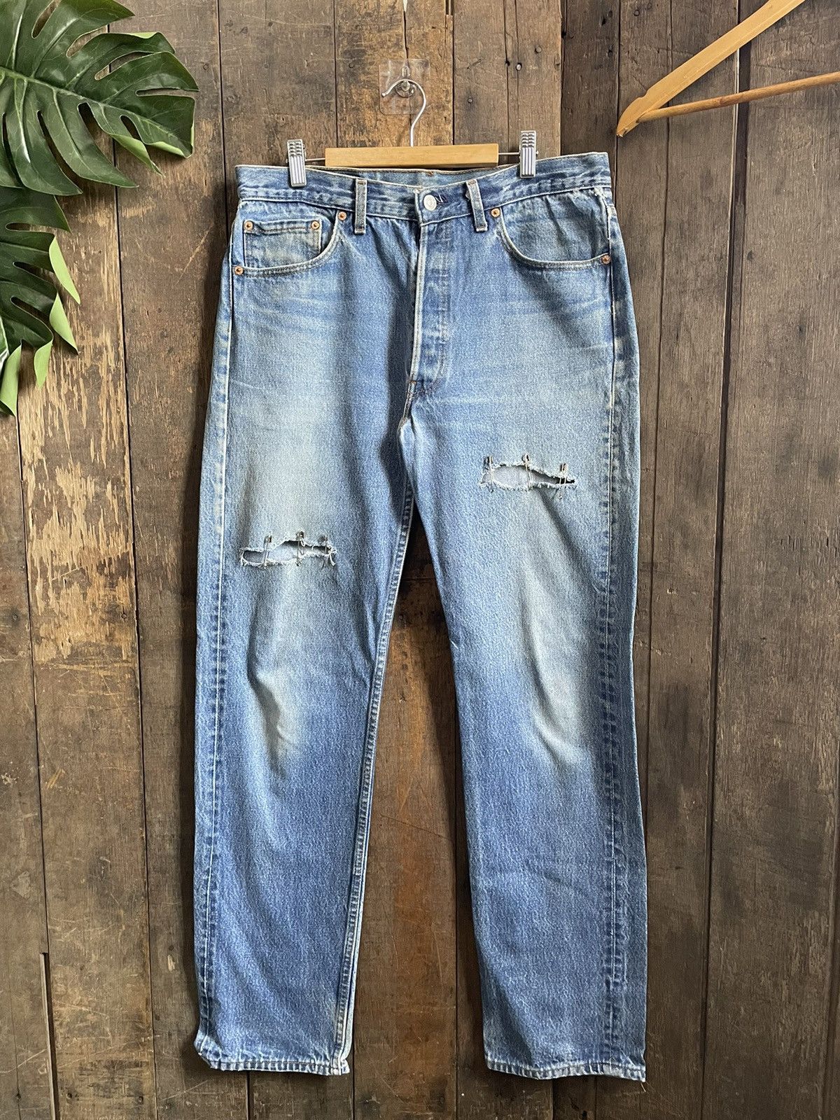Vintage 90’s Levis 501 Distressed Denim Jeans