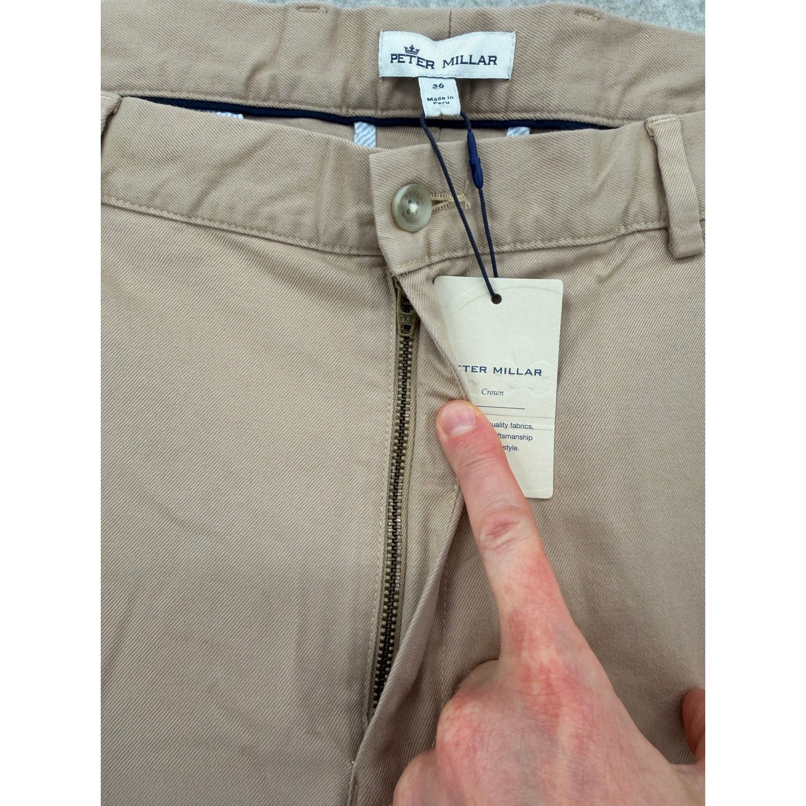 Peter Millar NWT Peter Millar Crown Pilot Twill Flat Front Khaki Trousers Size US 36 / EU 52 - 4 Thumbnail