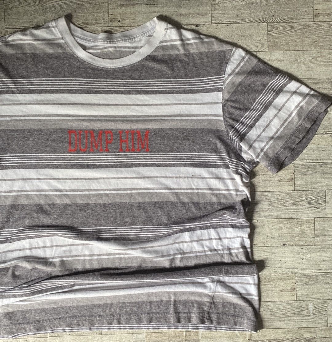 Vintage Vintage Y2K Style, Dump Him, Upcycled Oversized, Striped Tee Size L / US 10 / IT 46 - 16 Thumbnail