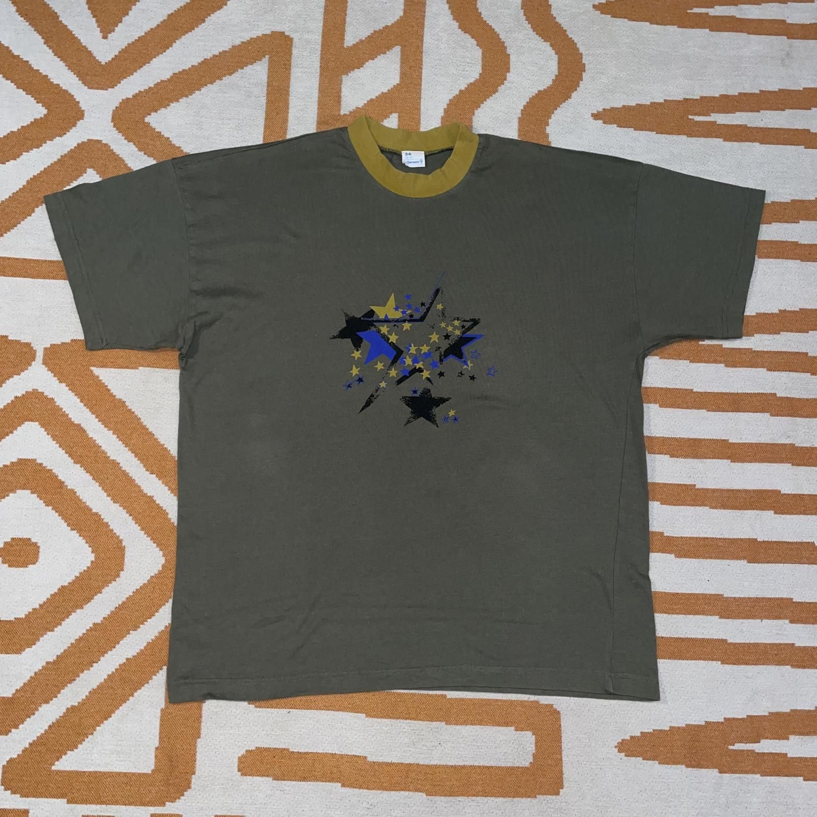 Designer Schiesser 90s Stars Graphic Ringer T-Shirt XL Size US XL / EU 56 / 4 - 1 Thumbnail