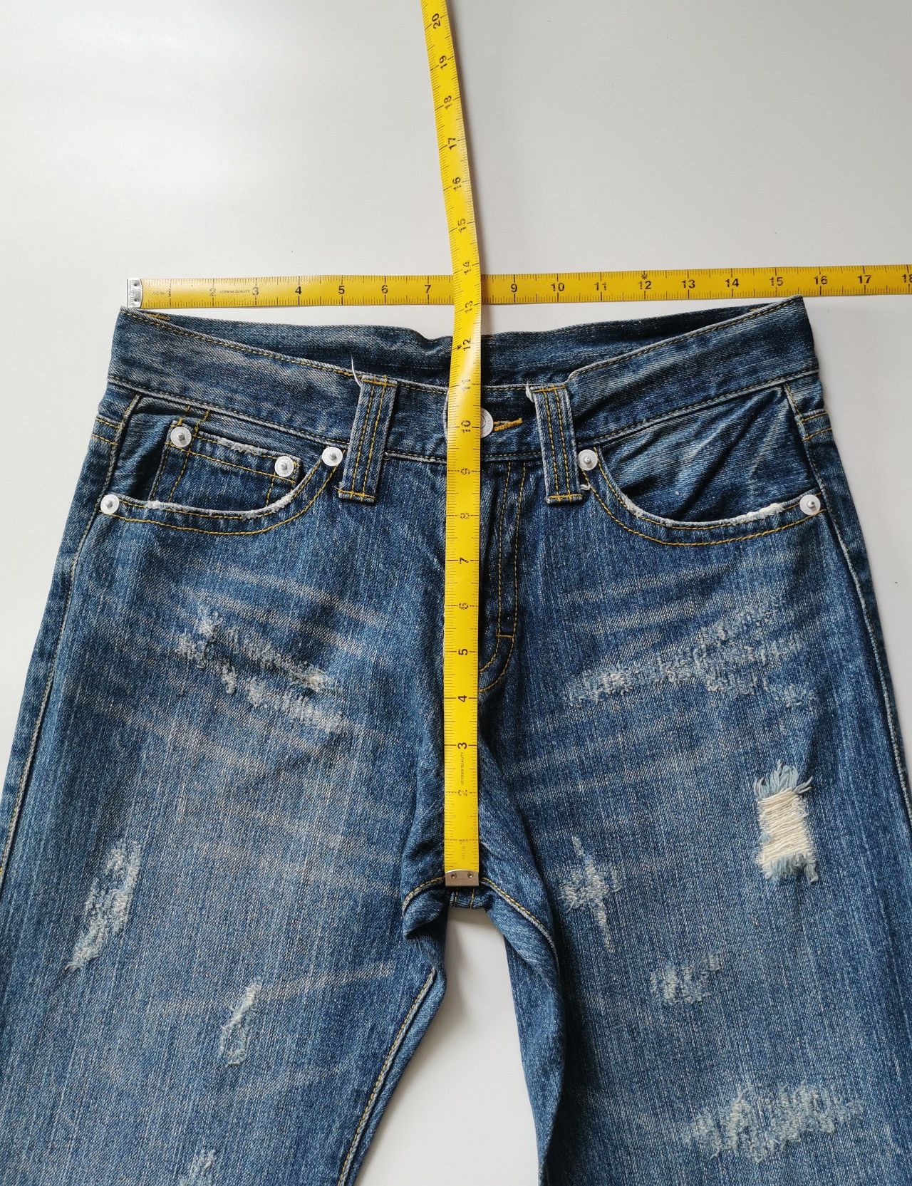 Vintage Route 57 Florida Print Distressed Denim Jeans Size US 31 - 10 Thumbnail