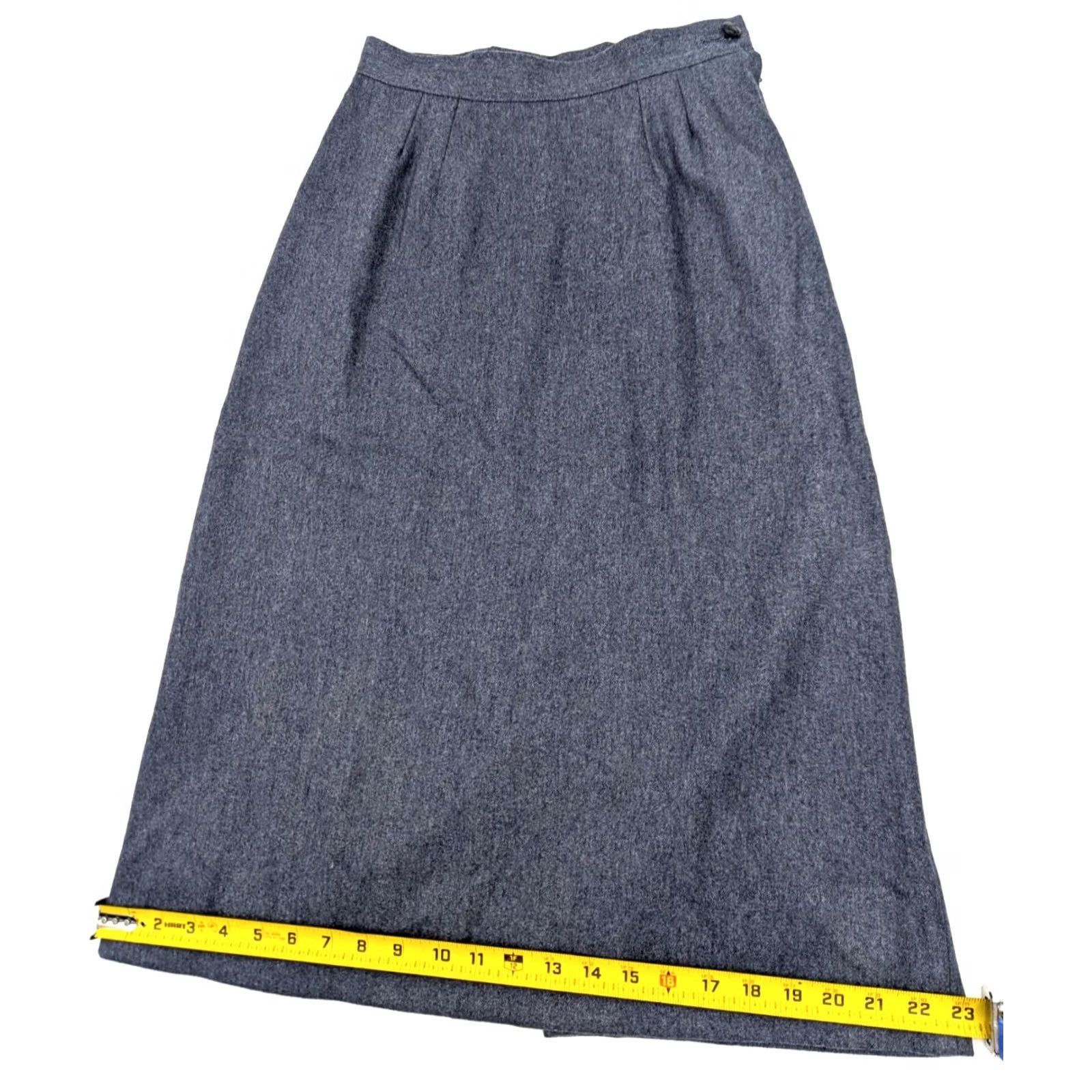 Vintage Pioneer Wear Maxi Skirt Women 8 Blue Heathered Tweed Button Zipper Lined Vintage Size 30" / US 8 / IT 44 - 3 Thumbnail