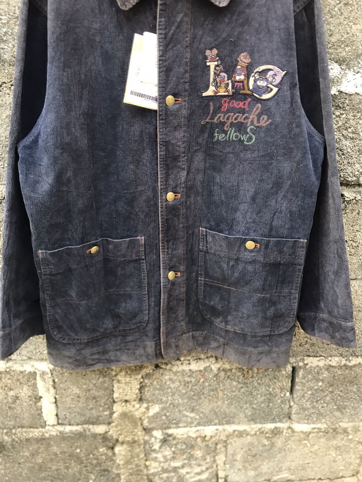 Vintage ⚡️Vintage Lagache Corduroy Indigo Chore Jacket Size US L / EU 52-54 / 3 - 4 Thumbnail