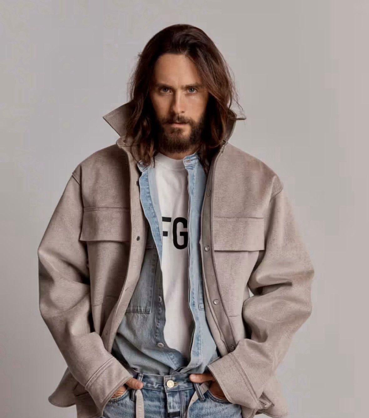 Fear of God Fear of God Sixth Collection Ultra Suede Grey Shirt