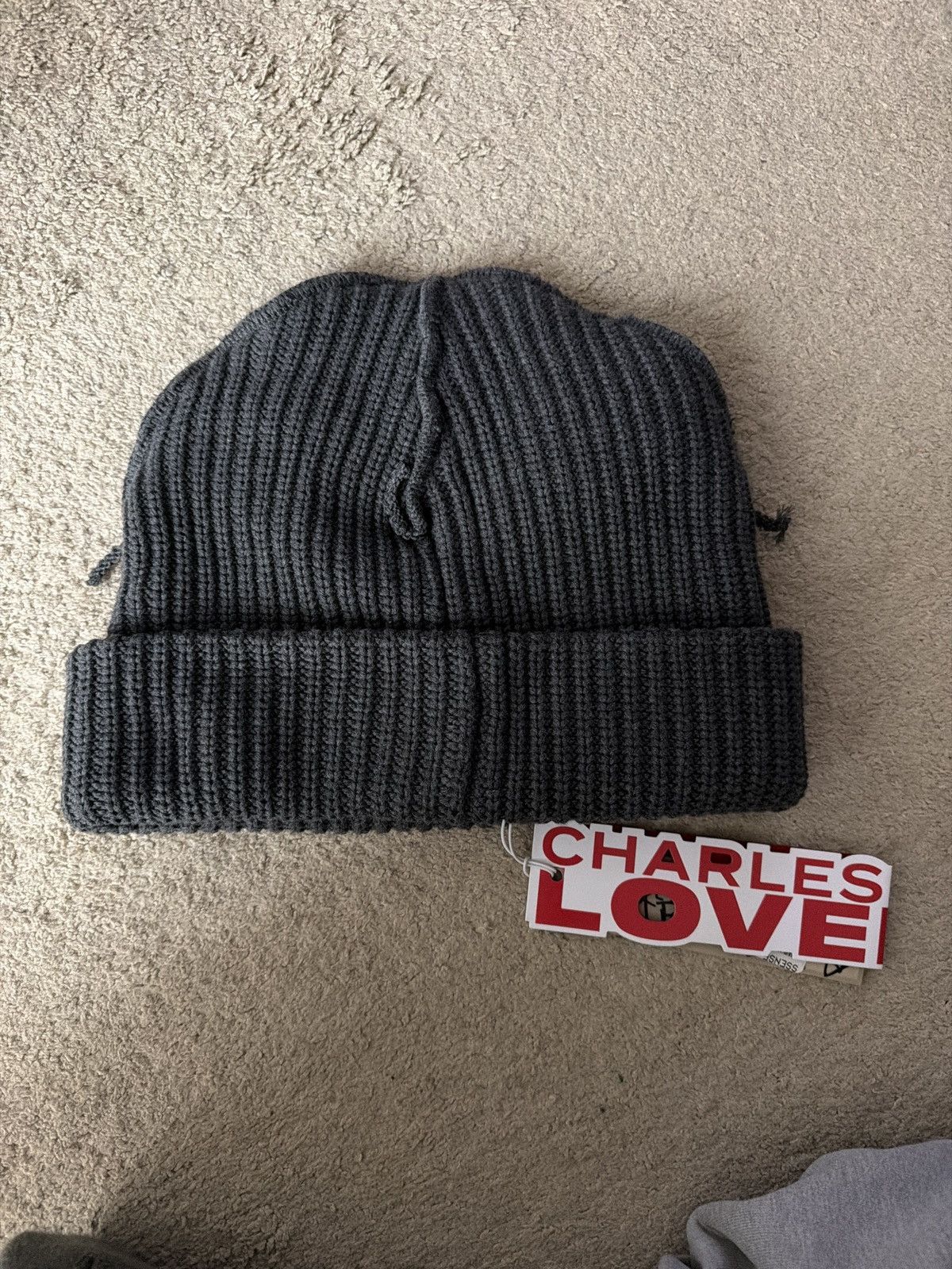 Charles Jeffrey LOVERBOY Charles Jeffrey Loverboy Gray Supersized Chunky Ears beanie Size ONE SIZE - 4 Thumbnail