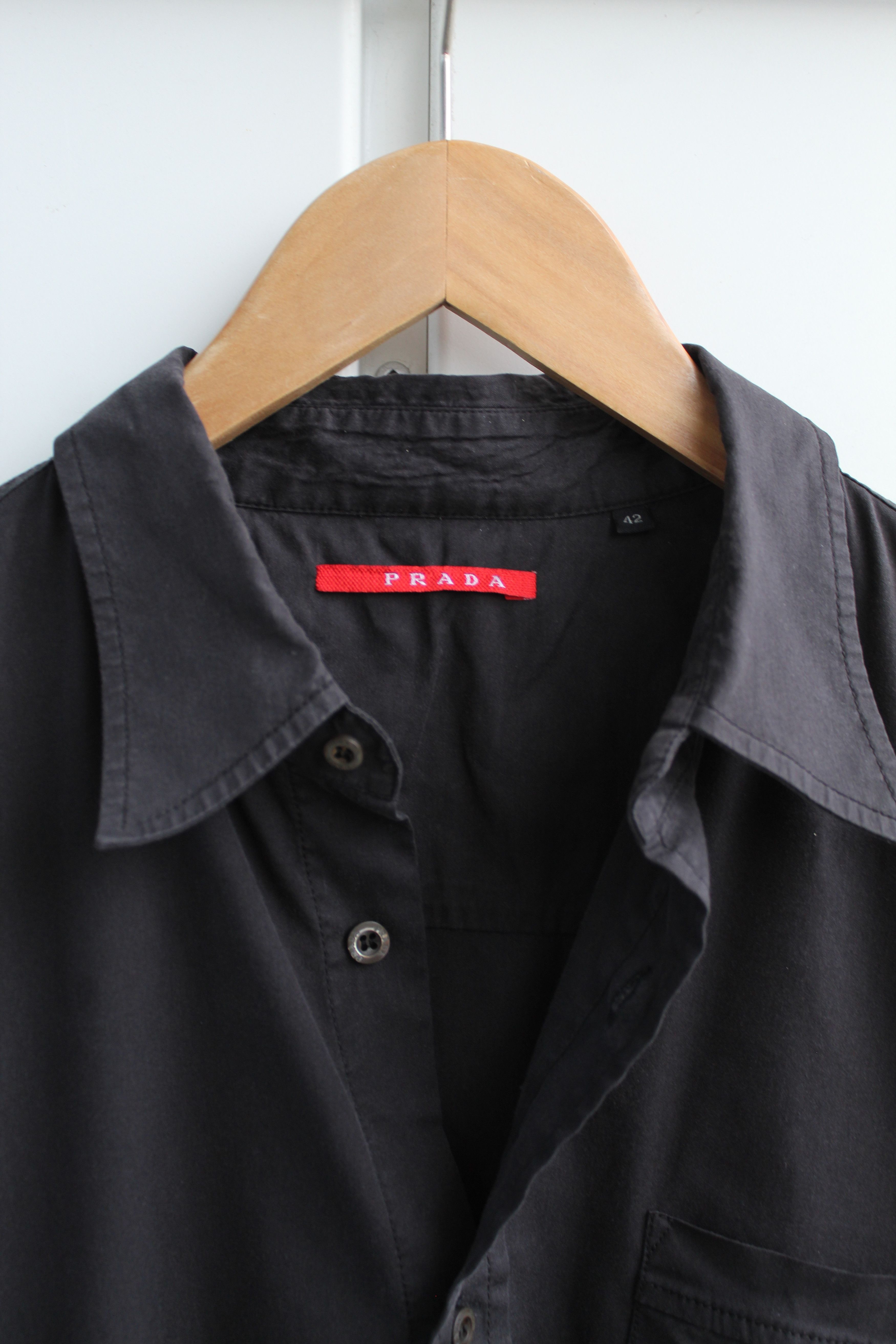 Prada Prada Black Collar Shirt Size US M / EU 48-50 / 2 - 3 Thumbnail
