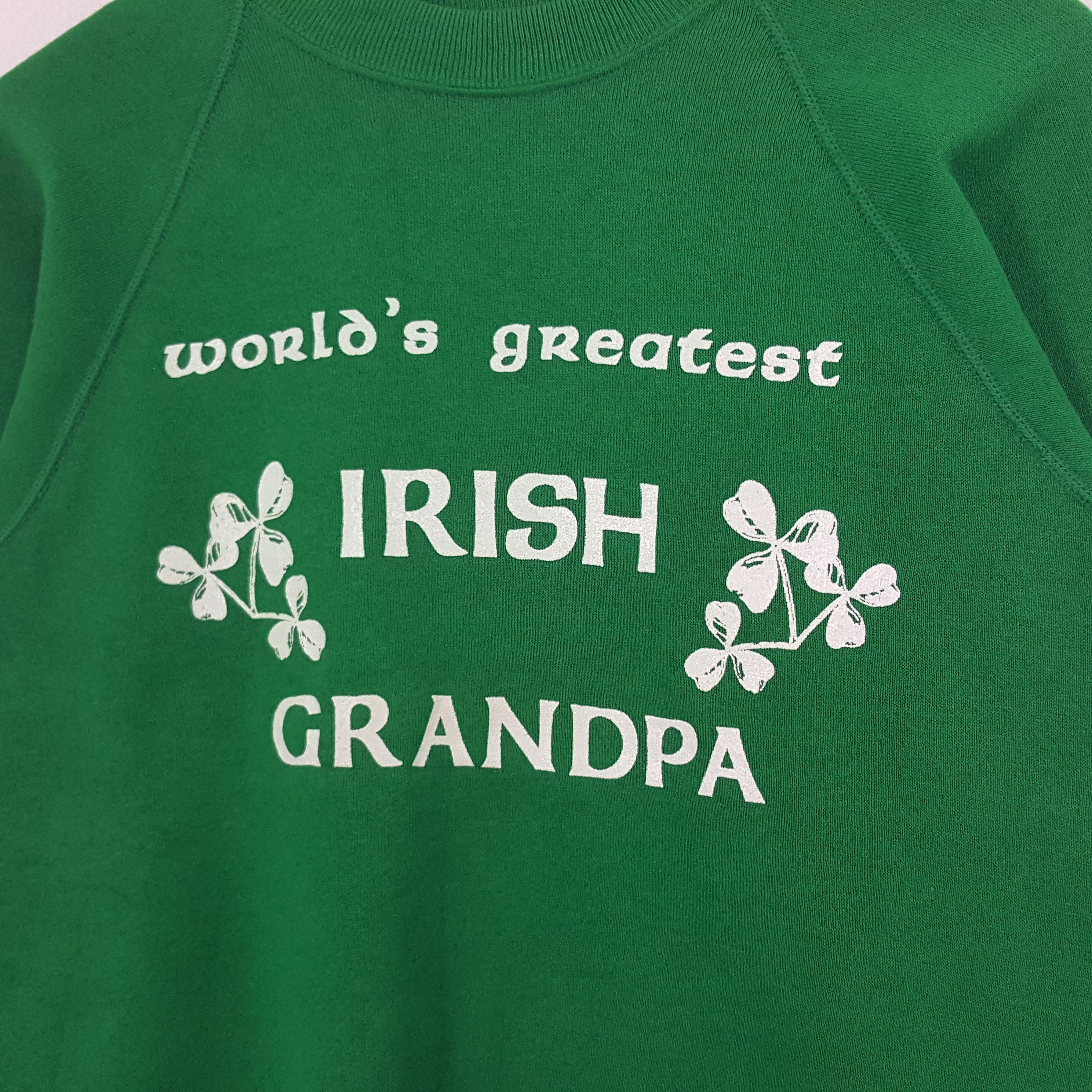 Vintage Vintage World Greatest IRISH Grandpa 90's Sweatshirt Size US M / EU 48-50 / 2 - 2 Thumbnail