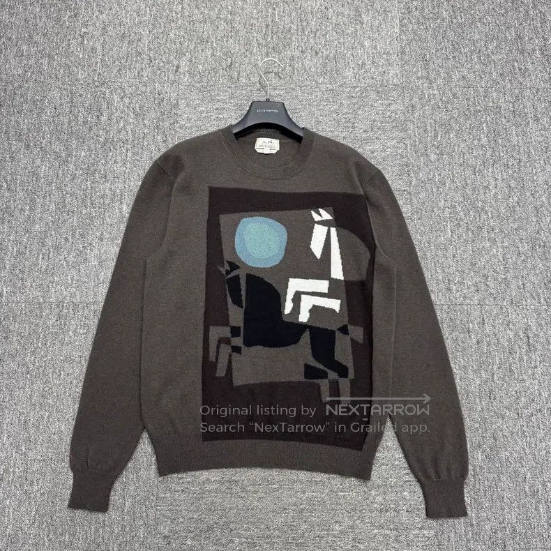 Hermes Hermes Pattern intarsia round neck knitted sweater Size US M / EU 48-50 / 2 - 1 Thumbnail