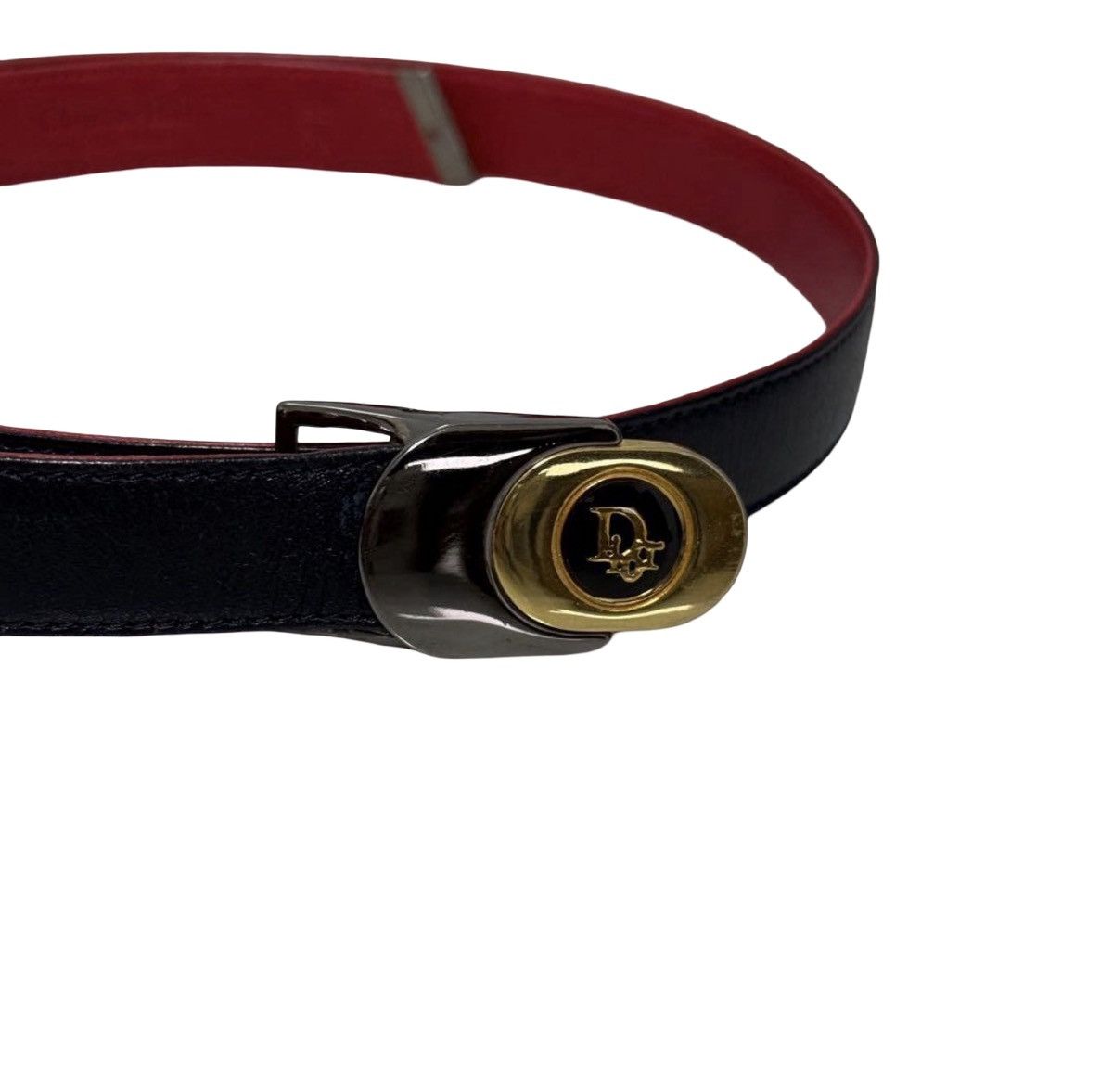 Dior Christian Dior Slim Bi-Color Leather Belt Black CD Logo 80 Size ONE SIZE - 2 Thumbnail