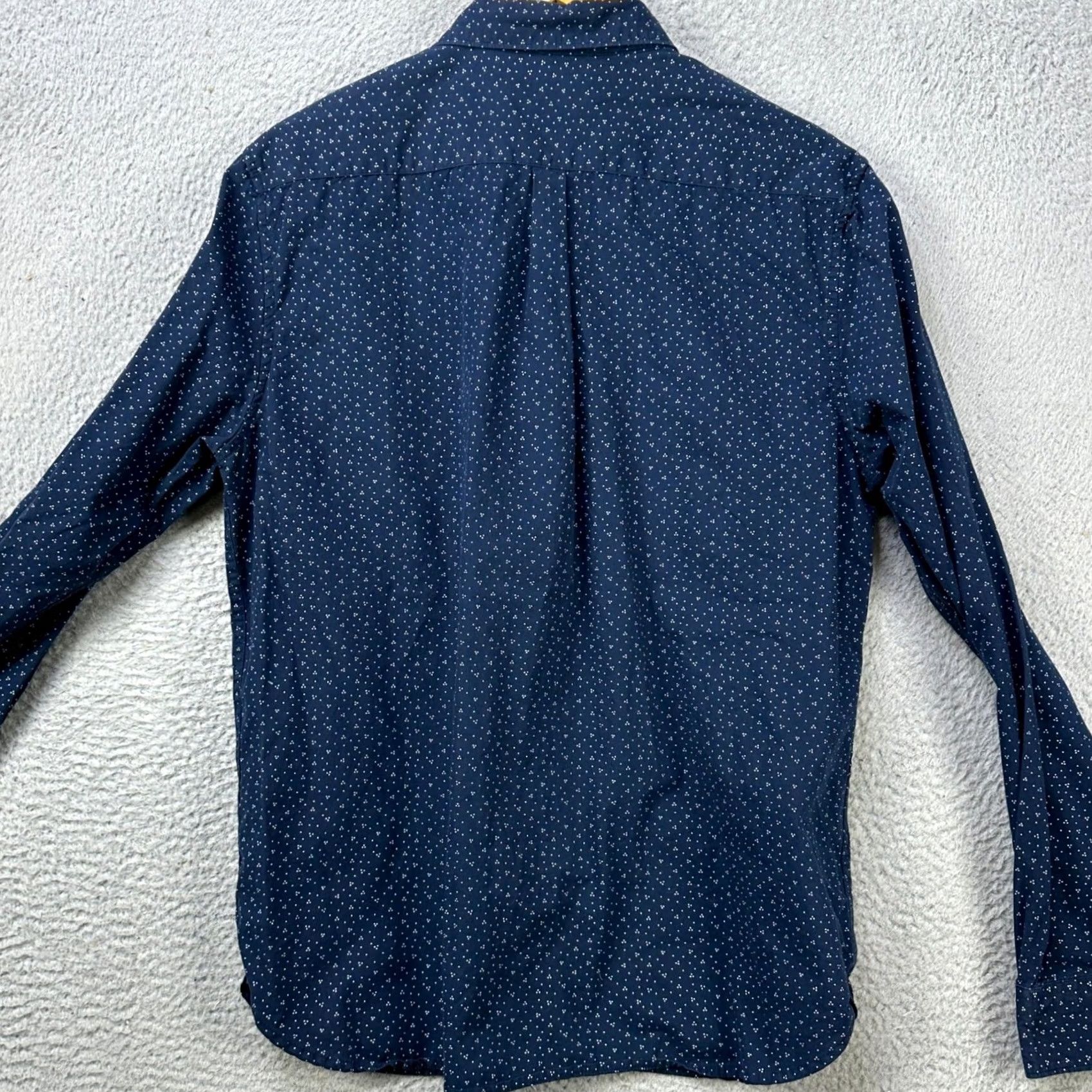 Denime Denim Flower Ricky Singh Shirt Button Down Men XL Blue Dots Slim Fit Short Sleeve Button-Up Casual Shirt Size US XL / EU 56 / 4 - 3 Thumbnail