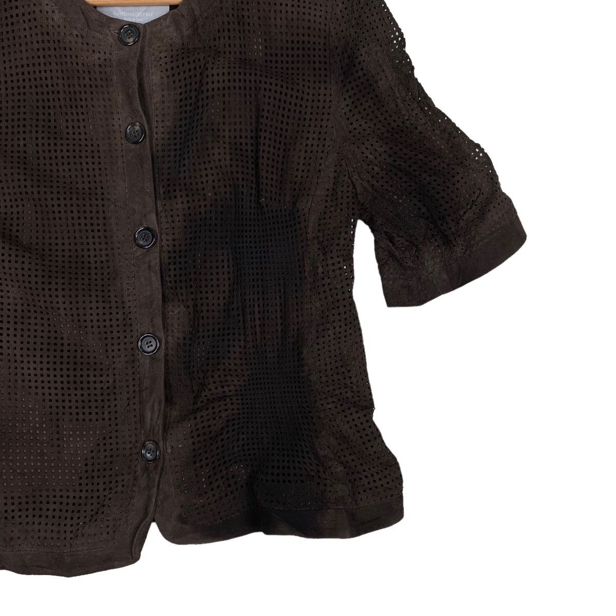 Vintage HOMEOSTYLE Suede Leather Mesh 3Q Sleeve Jacket #0367-C17 Size S / US 4 / IT 40 - 4 Thumbnail