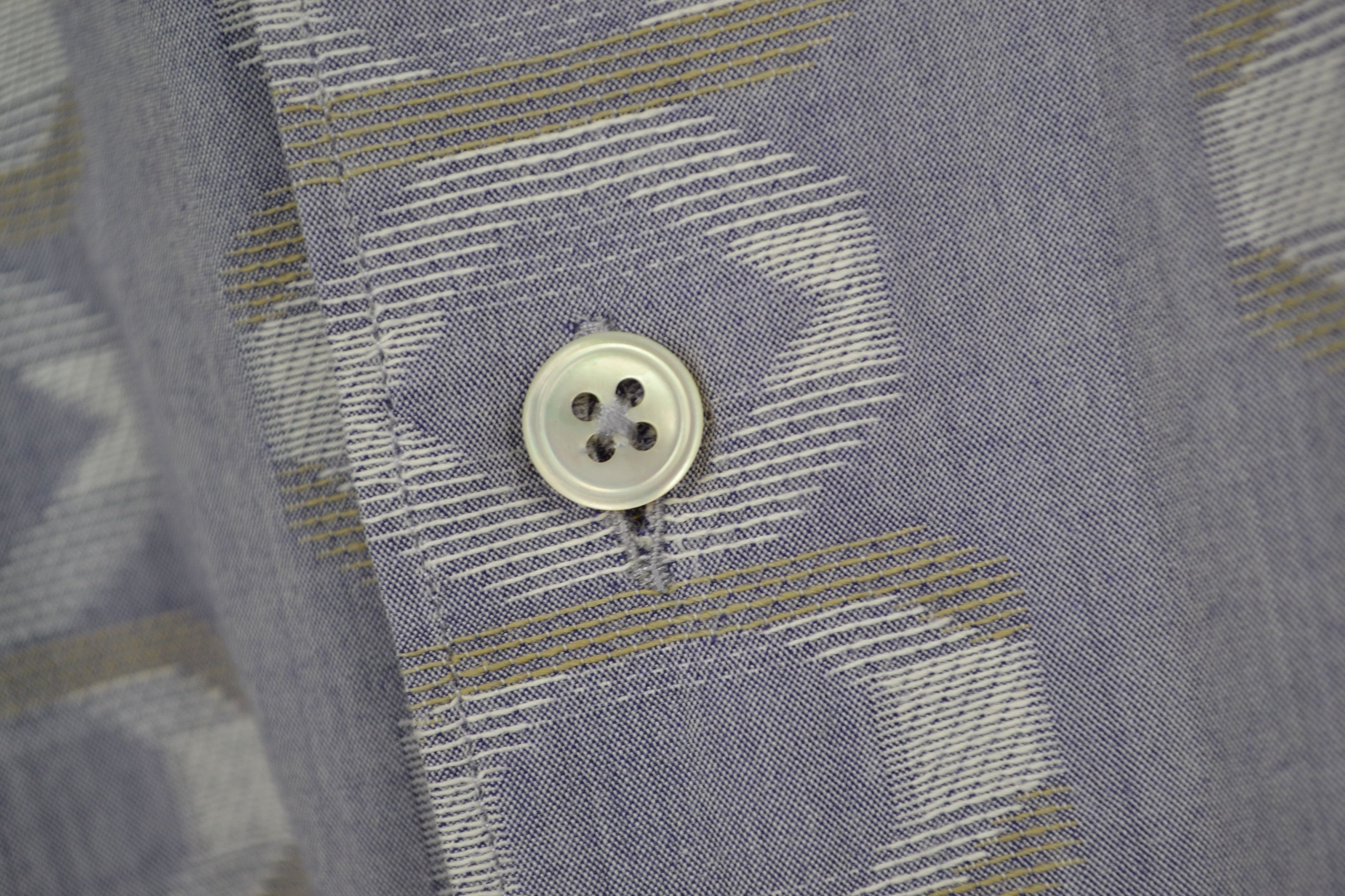 Canali Canali Shirt M Blue Gray Cotton Geometric Button Up Italy Size US M / EU 48-50 / 2 - 5 Thumbnail
