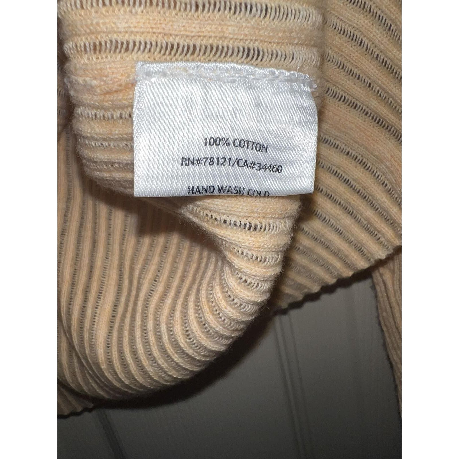 Eileen Fisher Eileen Fisher Womens Ribbed Top Peach Cotton Size L A003292 Size L / US 10 / IT 46 - 6 Thumbnail