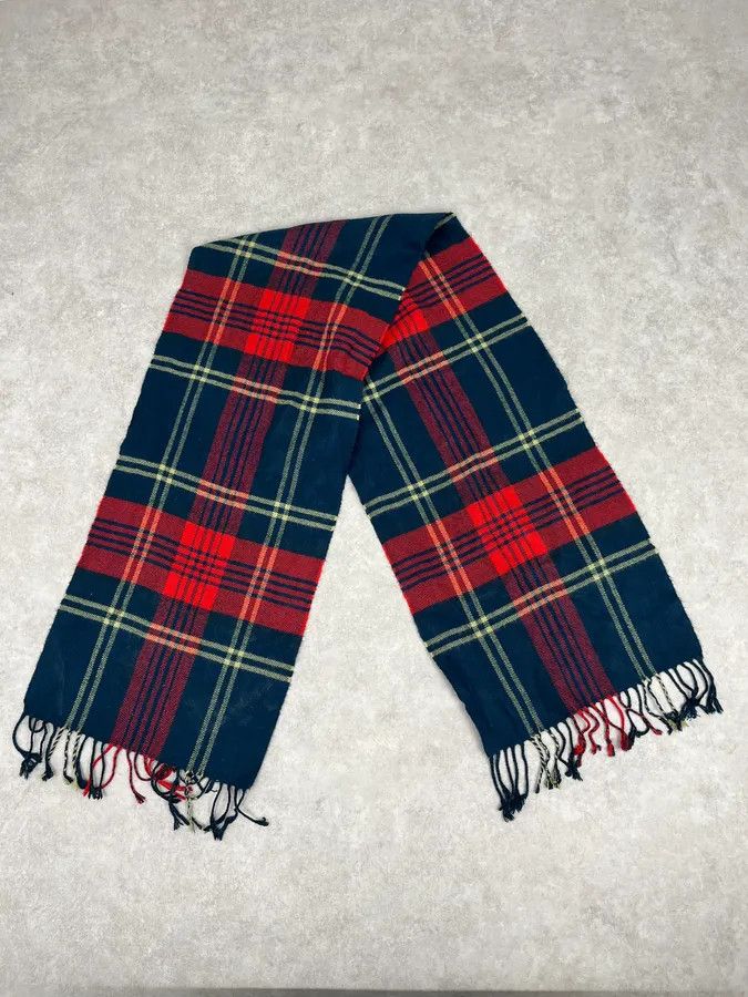 Burberry Burberry Green & Tartan Wool Scarf Size ONE SIZE - 3 Thumbnail
