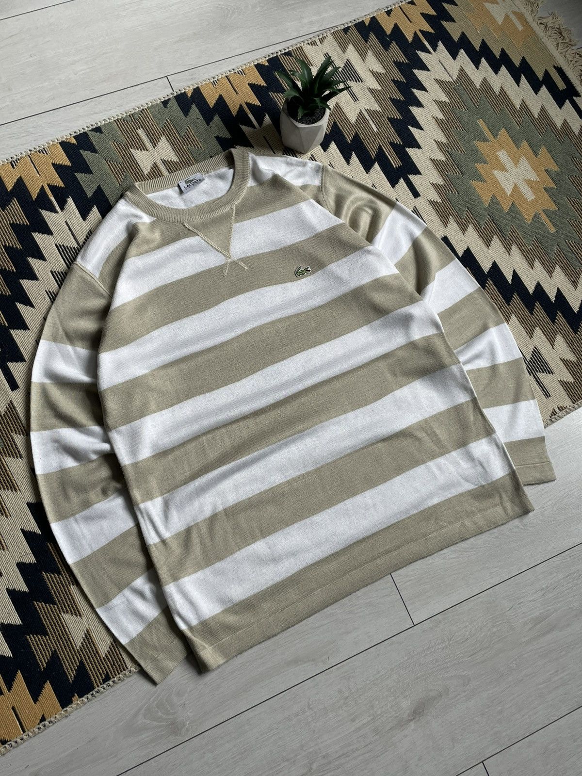 Lacoste × Vintage Vintage Lacoste Stripped Sweater Size US L / EU 52-54 / 3 - 2 Thumbnail